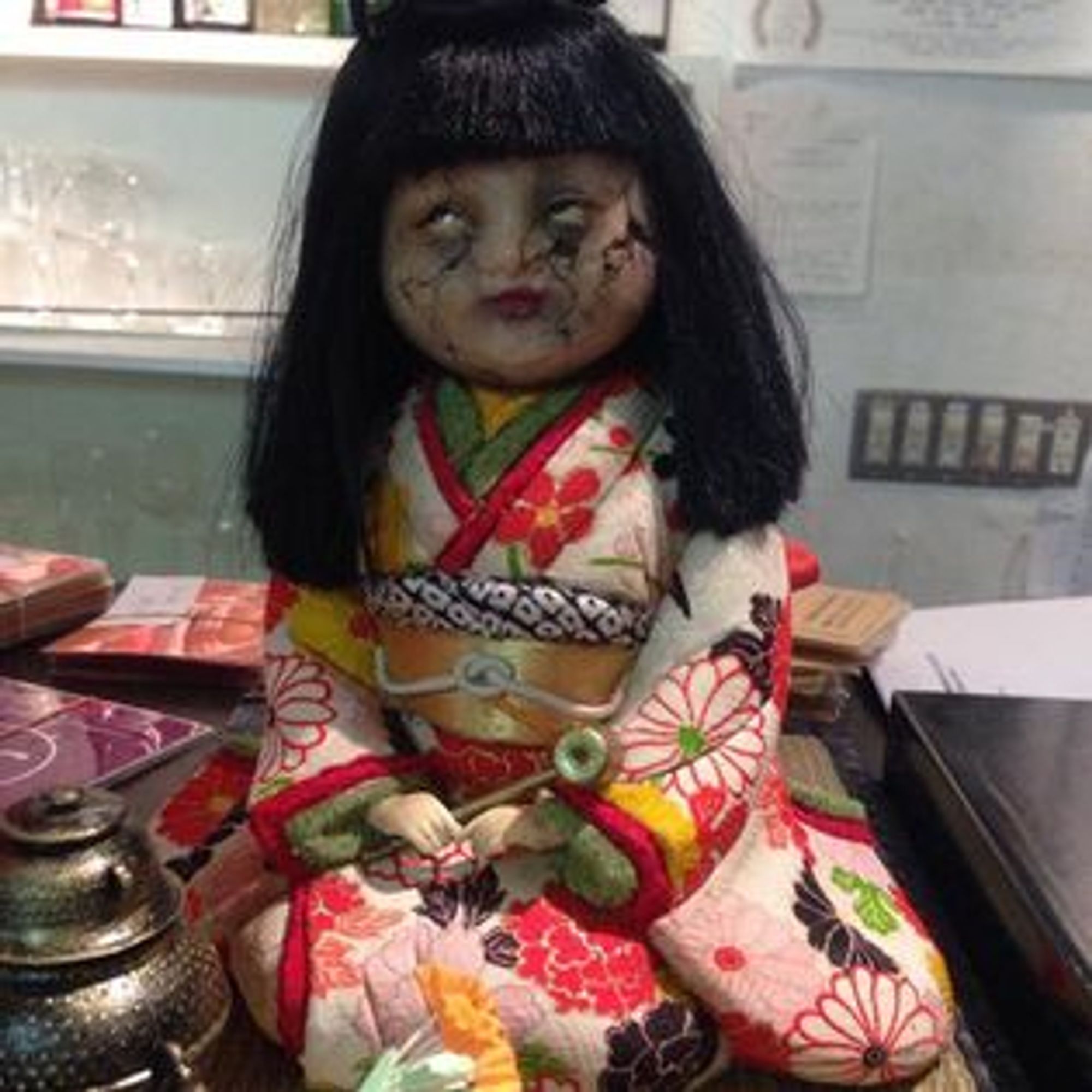 Scary doll in kimono