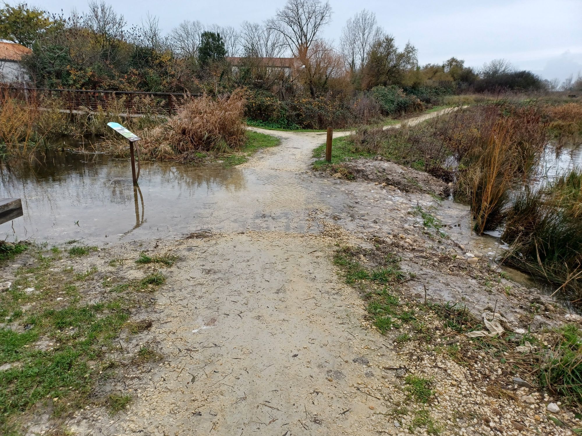 Photo de chemin inondé.