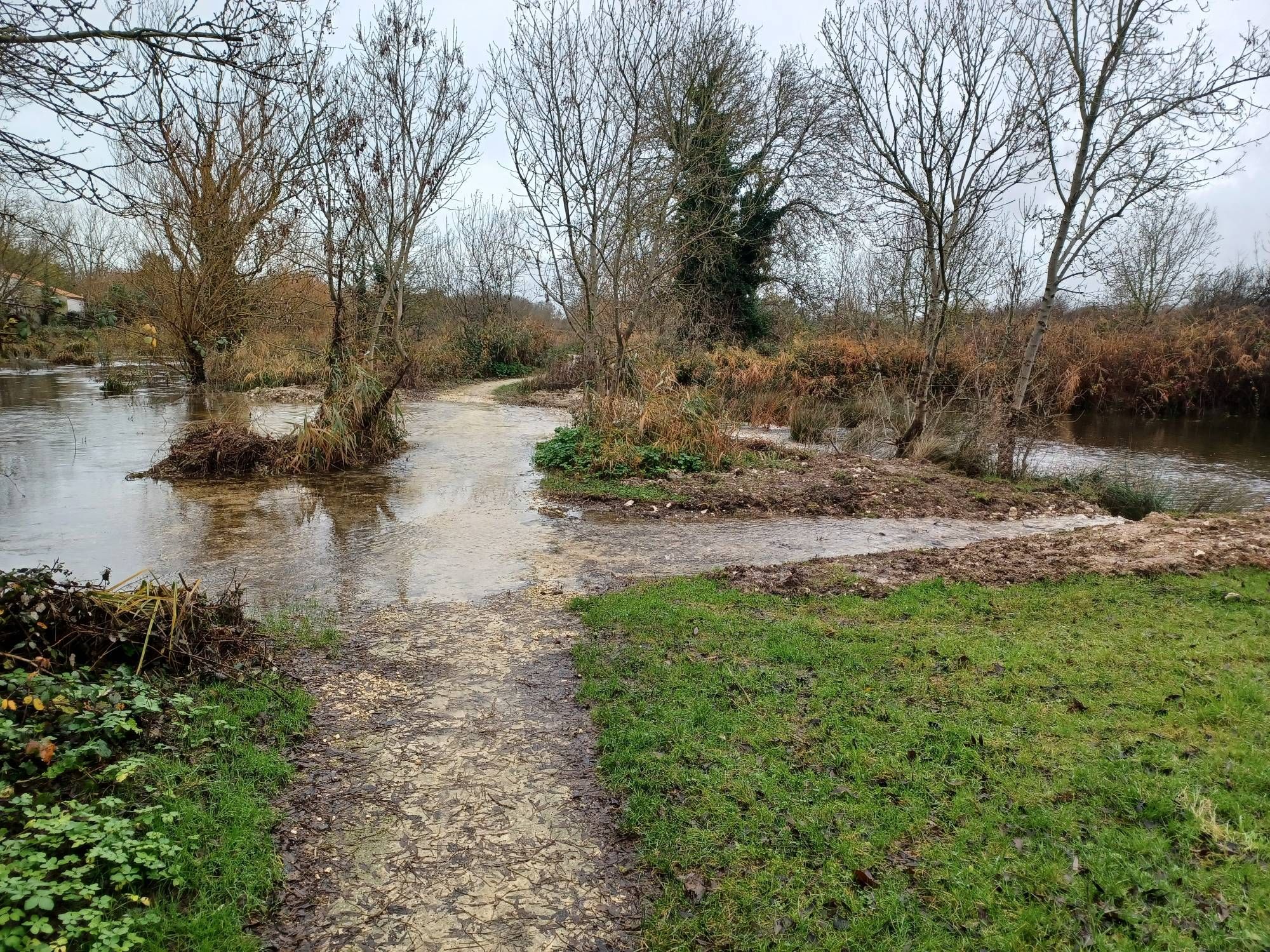 Photo de chemin inondé.