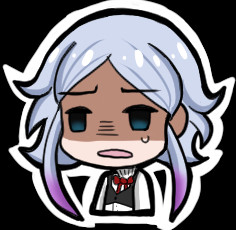 A discord emoji of Sytry Cartwright from Makai Ouji. He wears a distressed expression