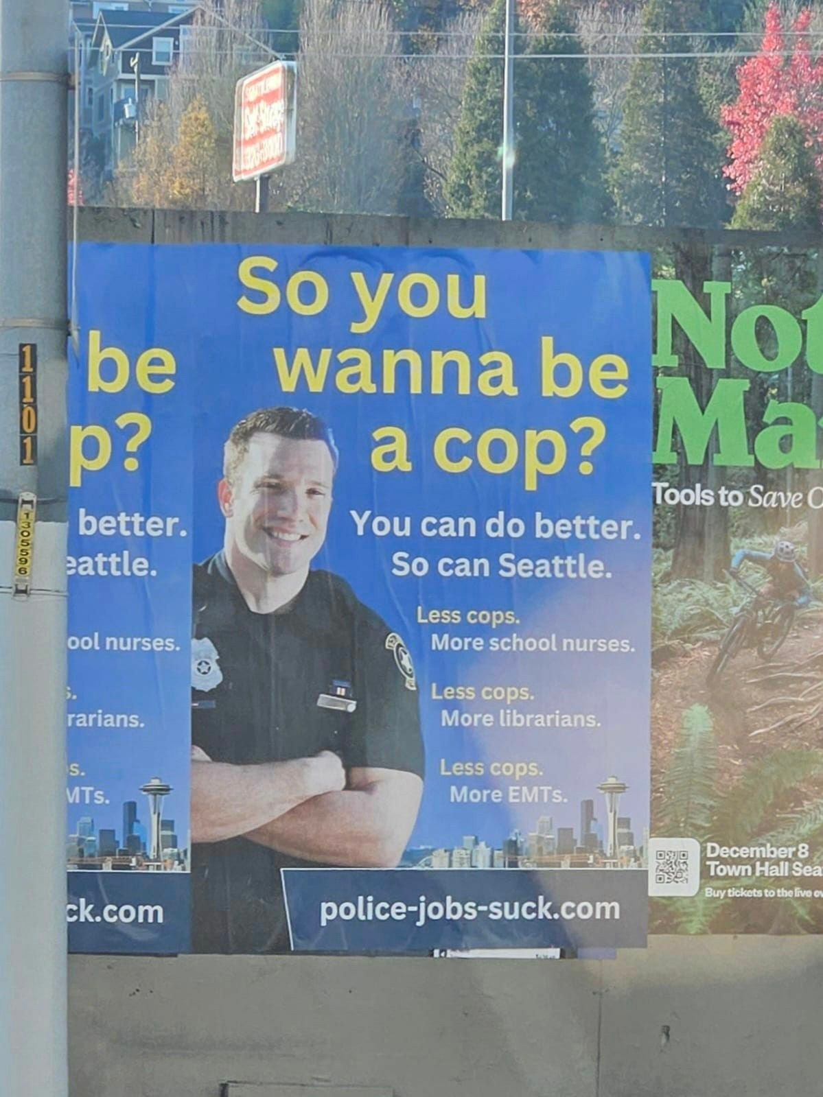 anti-cop poster in seattle