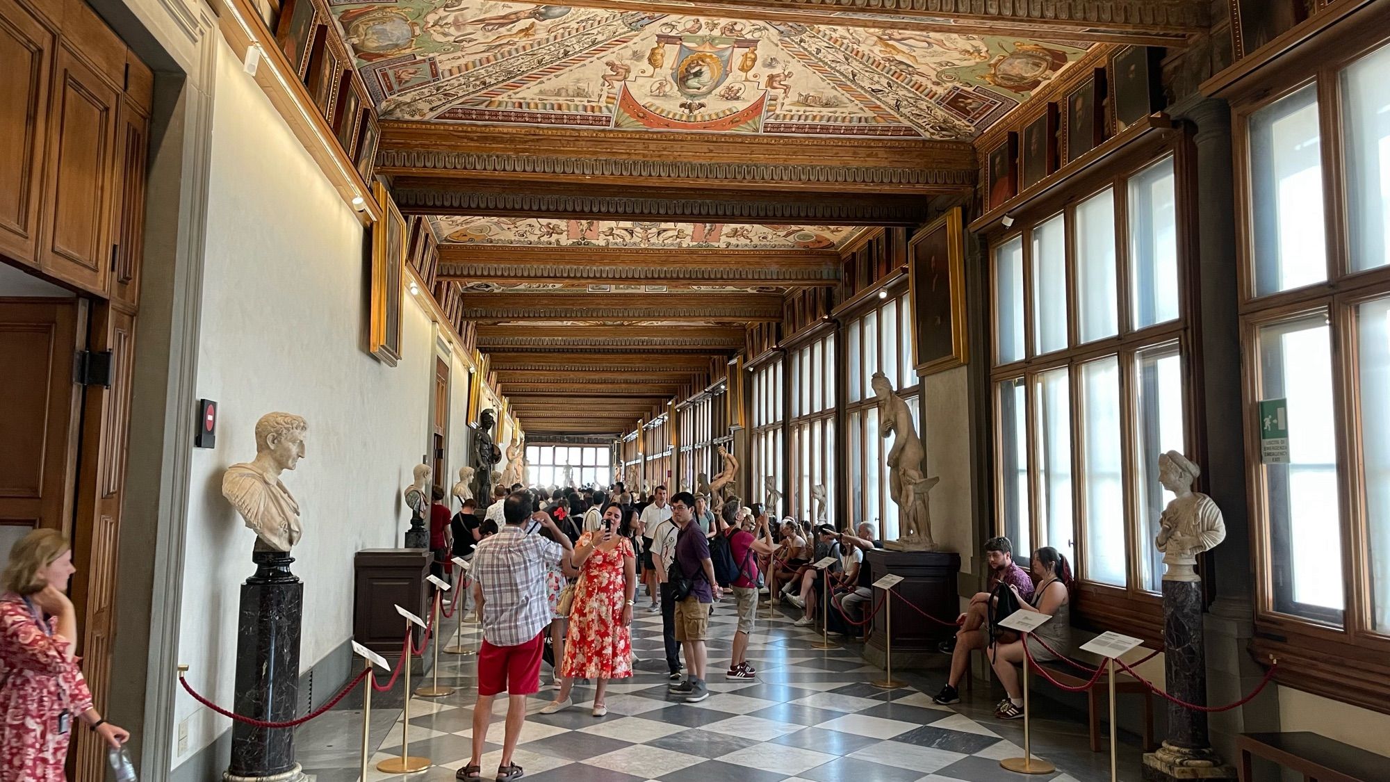 One of the galleries in the Uffizi.