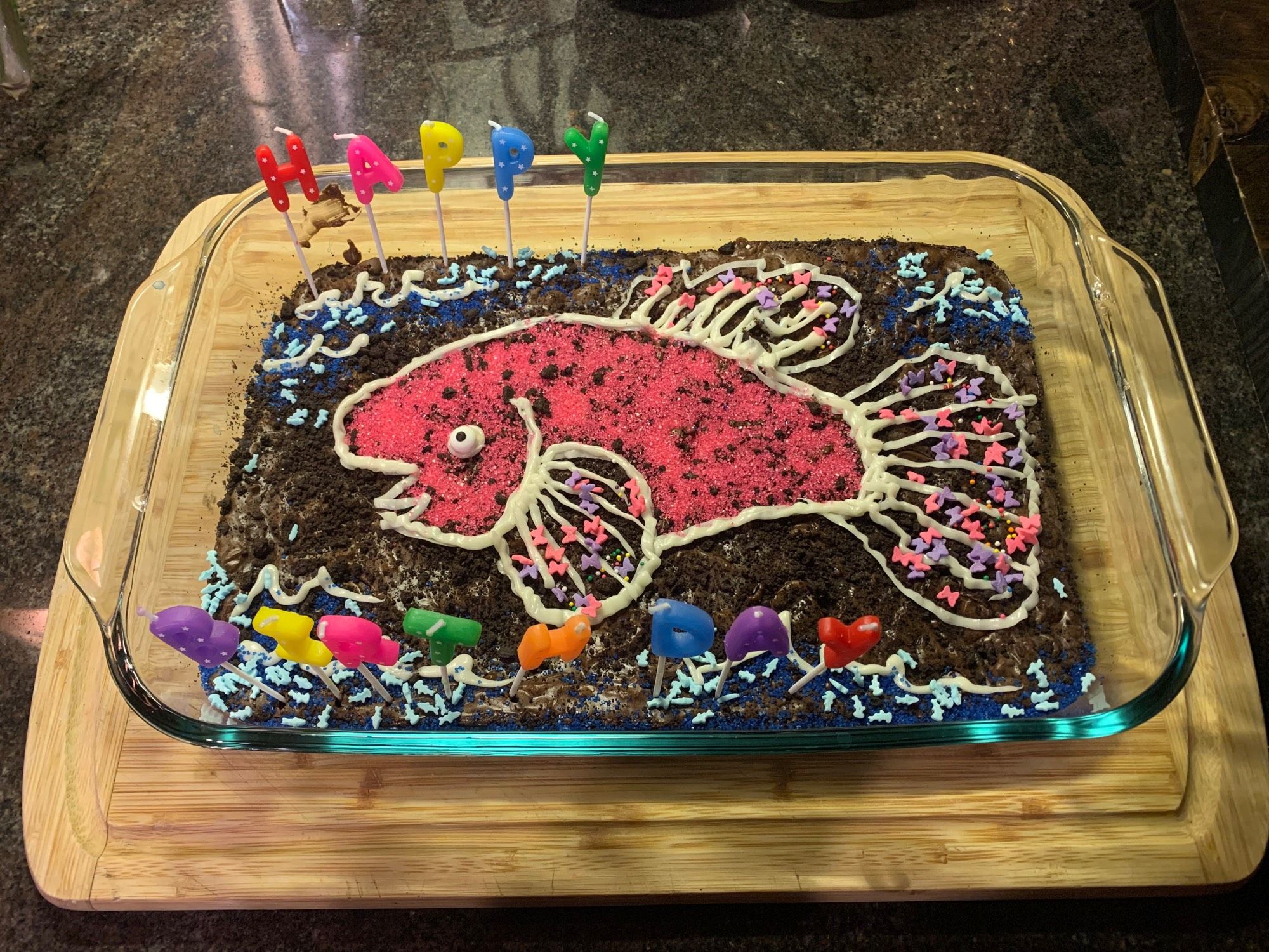 blobfish cake I made for my kiddo’s 9th birthday 🥳