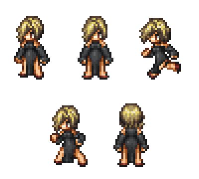 A miniature sprite sheet of Esmeralda.