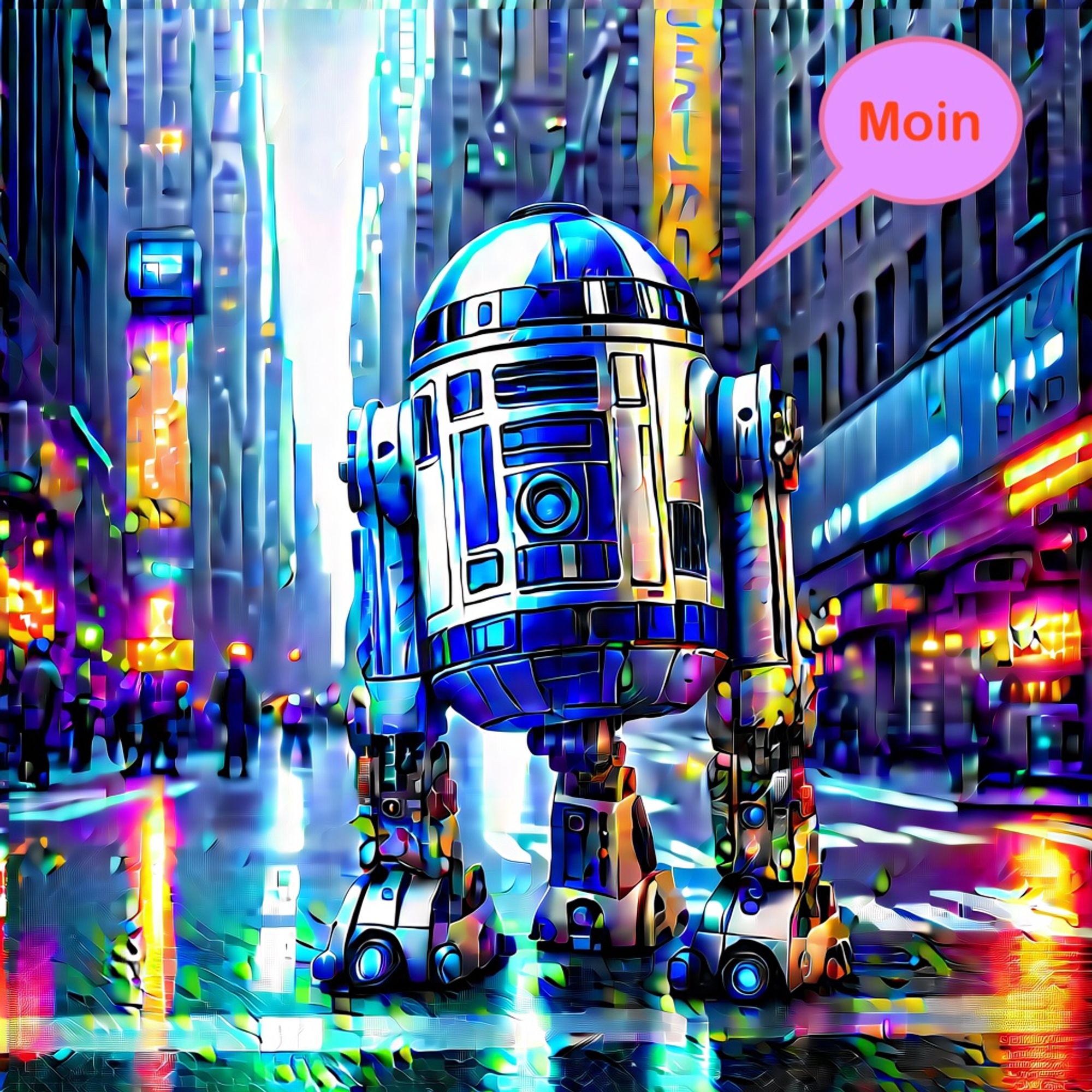 Robot similar #R2D2 in street of #NewYorkCity