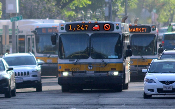 Bus showing how many cars it’s displaced today