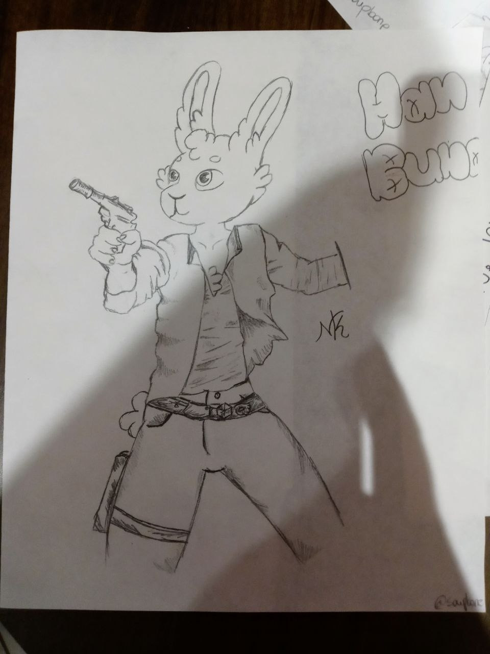 Furry Image of Actor Haun Solo as a Bunny named Han Buno. Classic art style of the original comic series.