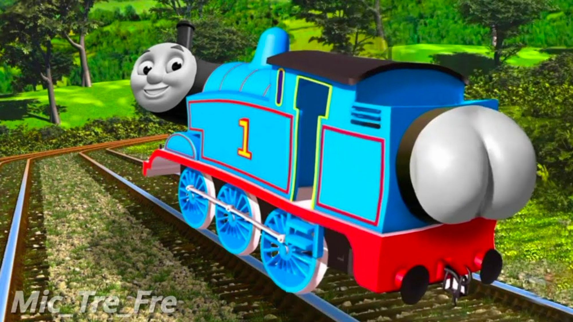 Thomas the tank engine with a big fat ass