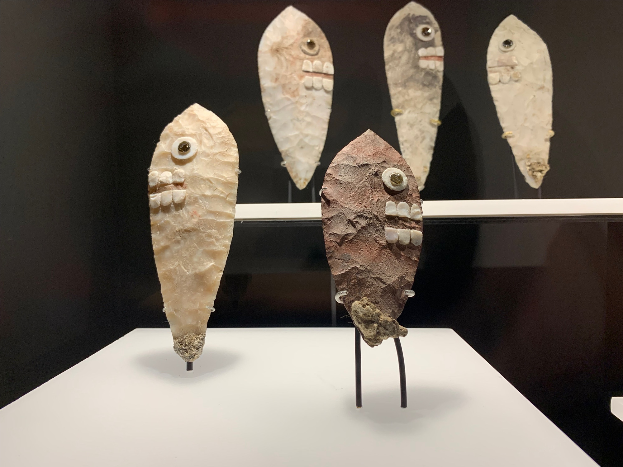 Aztec sacrificial knives with faces