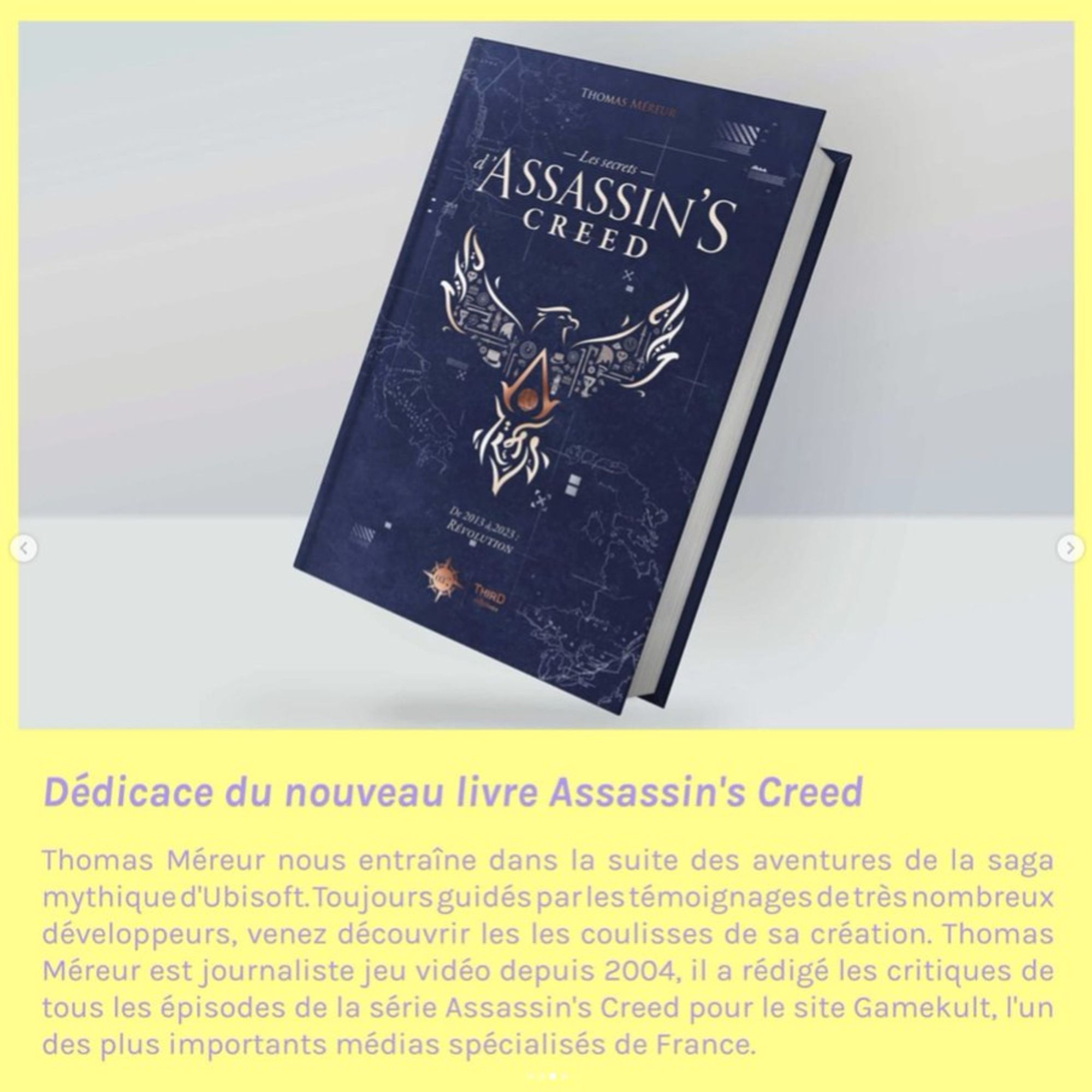 Mon livre 'Les Secrets d'Assassin's Creed. De 2014 à 2023 : Révolutions' sera dispo en librairie le 10 octobre.