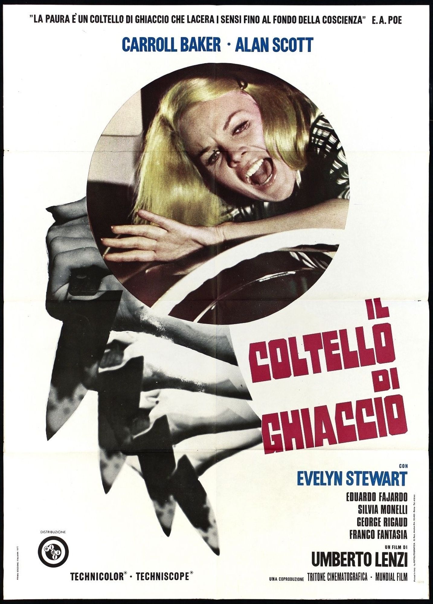 Italian movie poster for Knife of Ice, 1972