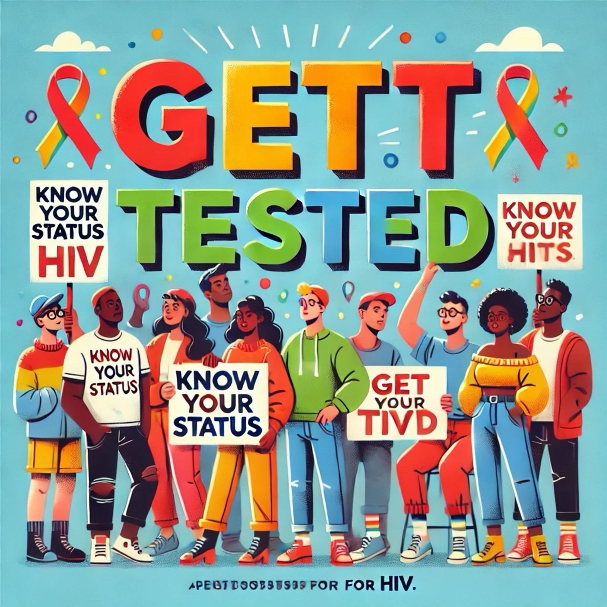 This picture calls for people to get tested for HIV