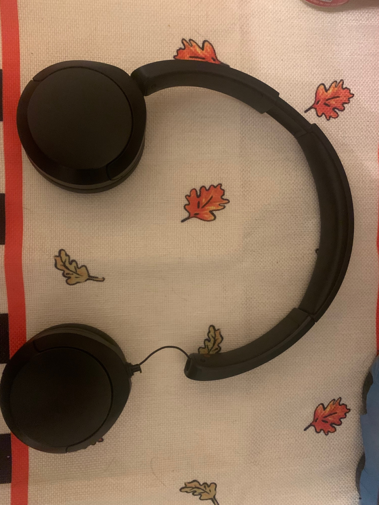 pair of broken headphones