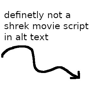 Shrek:
"Once upon a time, there was a lovely princess. But she had an enchantment upon her of a fearful sort, which could only be broken by love's first kiss. She was locked away in a castle, guarded by a terrible fire-breathing dragon. Many brave knights had attempted to free her from the dreadful prison, but none prevailed. She waited in the dragon's keep, in the highest room of the tallest tower, for her true love and true love's first kiss." [Laughing] Like that's ever gonna happen.

[Paper Rustling, Toilet Flushes]

Shrek:
What a load of--

[Toilet Door slams]

Shrek hops out his outhouse and his routine like taking a mud shower and farting in his pool.

[♪ All-Star By Smash Mouth Playing]

Steve Harwell:
♪ Somebody once told me the world is gonna roll me, I ain't the sharpest tool in the shed. She was lookin' kind of dumb with her finger and her thumb in the shape of an "L" on her forehead. The years start comin', and they don't stop comin', fed to the rules and I hit the ground runnin', didn't make sense not to live for fun. Your brain gets smart but your head gets dumb. So much to do, so much to see, so what's wrong with takin' the backstreets. You'll never know if you don't go, you'll never shine if you don't glow. Hey, now, you're an all-star. Get your game on, go play. Hey, now, you're a rock star. Get the show on, get paid. And all that glitters is gold, only shootin' stars break the mold. It's a cool place, and they say it gets colder, you're bundled up now, but wait till you get older. But the meteor men beg to differ judging by the hole in the satellite picture. The ice we skate is gettin' pretty thin, the water's getting warm so you might as well swim. My world's on fire, how 'bout yours? That's the way I like it and I'll never get bored. Hey, now, you're an all-star. ♪

[Shouting]

Steve Harwell:
♪ Get your game on, go play. Hey, now, you're a rock star. Get the show on, get paid. And all that glitters is gold, only shootin' stars break the mold. ♪

[Belches]

Villagers:
Go! Go!

[Record Scrating]

Steve Harwell:
♪ Go. Go. Go. Hey, now, you're an all-star. Get your game on, go play. Hey, now, you're a rock star, get the show on, get paid. And all that glitters is gold, only shootin' stars break the mold. ♪

Villagers:
Think it's in there? All right! Let's get it!

Villager 1:
Whoa. Hold on. Do you know what that thing could do to you?

Villager 2:
Yeah, it'll grind your bones for its bread.

Shrek:
[Laughs] Yes, well, actually, that would be a giant. Now, ogres-- they're much worse. They'll make a suit from your freshly peeled skin.

Villager 3:
No!

Shrek:
They'll shave your liver. Squeeze the jelly from your eyes! Actually, it's quite good on toast.

Villager 3:
Back! Back, beast! Back! I warn ya!

[Gasping]

Villager 3:
Right.

[Roaring]

[Shouting]

[Roaring]

[Roaring Continues]

[Shouting Continues]

Shrek:
[Whispers] This is the part where you run away.

[Gasping]

Shrek:
[Laughs] [Laughing] And stay out! "Wanted. Fairy tale creatures." [Sighs]

Guard 1:
All right. This one's full. Take it away!

[Gasps]

Guard 2:
Move it along. Come on. Get up!

Captain of the Guards: Next!

Guard 3:
Give me that! Your flying days are over.

Captain of the Guards: That's 20 pieces of silver for the witch. Next.

Guard 4:
Get up!

Captain of the Guards: Twenty pieces.

Guard 5:
Come on!

[Thudding]

Guard 6:
Sit down there! Keep quiet!

Bear:
[Crying] This cage is too small.

Donkey:
Please, don't turn me in. I'll never be stubborn again. I can change. Please! Give me another chance!

Old Lady:
Oh, shut up!

Donkey:
Oh!

Captain of the Guards: Next! What have you got?

Geppetto:
This little wooden puppet.

Pinocchio:
I'm not a puppet. I'm a real boy.

Captain of the Guards: Five shillings for the possessed toy. Take it away.

Pinocchio:
Father, please! Don't let them do this!

Captain of the Guards: Next.

Pinocchio:
Help me!

Captain of the Guards: What have you got?

Old Lady:
Well, I've got a talking donkey.

[Grunts]

Captain of the Guards: Right. Well, that's good for ten shillings, if you can prove it.

Old Lady:
Oh, go ahead, little fella.

Captain of the Guards: Well?

Old Lady:
Oh, oh, he's just-- He's just a little nervous. He's really quite a chatterbox. Talk, you boneheaded dolt--

Captain of the Guards: That's it. I've heard enough. Guards!

Old Lady:
No, no, he talks! He does. [Moves Donkey’s lips] I can talk. I love to talk. I'm the talkingest damn thing you ever saw.

Captain of the Guards: Get her out of my sight.

Old Lady:
No, no! I swear. Oh! He can talk!

Donkey:
[Gasps] Hey, I can fly!

Peter Pan:
He can fly!

Pigs:
He can fly!

Captain of the Guards: He can talk!

Donkey:
Ha, ha! That's right, fool! Now I'm a flying, talking, donkey. You might have seen a housefly, maybe even a superfly, but I bet you ain't never seen a donkey fly. Ha, ha! Uh-oh.

Captain of the Guards: Seize him!

Guard 7:
After him! He's getting away!

[Grunts, Gasps]

Guard 8:
Get him! This way! Turn!

Captain of the Guards: You there. Ogre!

Shrek:
Aye?

Captain of the Guards: By the order of Lord Farquaad, I am authorized to place you both under arrest, and transport you to a designated, resettlement facility.

Shrek:
Oh, really? You and what army?

[Gasps, Whimpering]

Donkey:
[Chuckles] Can I say somethin' to you? Listen, you was really, really somethin' back there. Incredible!

Shrek:
Are you talkin' to-- me? Whoa!

Donkey:
Yes, I was talkin' to you. Can I tell you that you was great back there? Those guards! They thought they was all of that. Then you showed up, then bam! They was trippin' over themselves like babies in the woods. That really made me feel good to see that.

Shrek:
Oh, that's great. Really.

Donkey:
Man, it's good to be free.

Shrek:
Now, why don't you go celebrate your freedom with your own friends? Hmm?

Donkey:
But, uh, I don't have any friends. And I'm not goin' out there by myself. Hey, wait a minute! I got a great idea! I'll stick with you. You're a mean, green, fightin' machine. Together we'll scare the spit out of anybody that crosses us.

[Roaring]

Donkey:
Oh, wow! That was really scary. If you don't mind me sayin', if that don't work, your breath certainly will get the job done, 'cause you definitely need some Tic Tacs or something, 'cause your breath stinks! Man, you almost burned the hair outta my nose, just like the time-- [Mumbling] Then I ate some rotten berries. I had strong gases eking out of my butt that day.

Shrek:
Why are you following me?

Donkey:
I'll tell you why. ♪ 'Cause I'm all alone. There's no one here beside me. My problems have all gone, there's no one to deride me. But you gotta have friends-- ♪

Shrek:
Stop singing! It's no wonder you don't have any friends.

Donkey:
Wow. Only a true friend would be that cruelly honest.

Shrek:
Listen, little donkey. Take a look at me. What am I?

Donkey:
Uh-- Really tall?

Shrek:
No! I'm an ogre. You know. "Grab your torch and pitchforks." Doesn't that bother you?

Donkey:
Nope.

Shrek:
Really?

Donkey:
Really, really.

Shrek:
Oh.

Donkey:
Man, I like you. What's your name?

Shrek:
Uh, Shrek.

Donkey:
Shrek? Well, you know what I like about you, Shrek? You got that kind of I-don't-care-what-nobody-thinks-of-me thing. I like that. I respect that, Shrek. You all right. Whoo! Look at that. Who'd want to live in a place like that?

Shrek:
That would be my home.

Donkey:
Oh! And it is lovely! Just beautiful. You are quite a decorator. It's amazing what you've done with such a modest budget. I like that boulder. That is a nice boulder. I guess you don't entertain much, do you?

Shrek:
I like my privacy.

Donkey:
You know, I do too. That's another thing we have in common. Like, I hate it when you got somebody in your face. You're trying to give them a hint, and they won't leave. There's that awkward silence. You know? Can I stay with you?

Shrek:
Uh, what?

Donkey:
Can I stay with you? Please?

Shrek:
Of course!

Donkey:
Really?

Shrek:
No.

Donkey:
Please! I don't wanna go back there! You don't know what it's like to be considered a freak. Well, maybe you do. But, that's why we gotta stick together. You gotta let me stay! Please! Please!

Shrek:
Okay! Okay! But one night only.

Donkey:
Ah! Thank you!

Shrek:
What are you-- No. No.

Donkey:
This is gonna be fun. We can stay up late, swappin' manly stories, and in the mornin', I'm makin' waffles.

Shrek:
Oh!

Donkey:
Where do, uh, I sleep?

Shrek:
Outside!

Donkey:
Oh, well, I guess that's cool. I mean, I don't know you, and you don't know me, I guess outside is best. [Sniffles] Here I go. Good night. [Sighs] I mean, I do like the outdoors. I'm a donkey. I was born outside. I'll just be sitting by myself. Outside, I guess. You know. By myself. Outside. ♪ I'm all alone, there's no one here beside me. ♪

[Bubbling]

[Sighs]

[Creaking]

Shrek:
[Sighs] I thought I told you to stay outside?

Donkey:
I am outside.

[Clattering]

[Clattering]

Mouse 1:
Well, gents, it's a far cry from the farm, but what choice do we have?

Mouse 2:
It's not home, but it'll do just fine.

Gorder:
What a lovely bed.

Shrek:
Got ya.

Gorder:
[Sniffs] I found some cheese.

Shrek:
Ow! [Grunts]

Gorder:
Blah! Awful stuff.

Mouse 1:
Is that you, Gorder?

Gorder:
How did you know?

Shrek:
Enough! What are you doing in my house? [Grunts] Hey!

[Snickers]

Shrek:
Oh, no, no, no. Dead broad off the table.

Dwarf:
Where are we supposed to put her? The bed's taken.

Shrek:
Huh? [Gasps]

Wolf:
What?

Shrek:
I live in a swamp. I put up signs. I'm a terrifying ogre! What do I have to do to get a little privacy?

Wolf:
Aah!

Shrek:
Oh, no. No! No! Oh, no.

[Cackling]

[Cackling Continues]

Shrek:
What?

Girl:
Quit it. Don't push.

[Squeaking]

[Lows]

Shrek:
What are you doing in my swamp? [Echoing] Swamp? Swamp? Swamp?

[Gasping]

Fairies:
Oh, dear!

Dwarf:
Whoa!

Shrek:
All right, get out of here. All of you, move it. Come on. Let's go! Hapaya! Hapaya! Hey!

Dwarf:
Quickly. Come on!

Shrek:
No, no! No, no. Not there. Not there.

Dwarf:
Oh!

[Sighs]

Donkey:
Hey, don’t look at me. I didn't invite them.

Pinocchio:
Oh, gosh, no one invited us.

Shrek:
What?

Pinocchio:
We were forced to come here.

Shrek:
By who?

Pig:
Lord Farquaad. He huffed und he puffed und he... singed an eviction notice.

Shrek:
[Sighs] All right. Who knows where this Farquaad guy is.

[Murmuring]

Donkey:
Oh, I do. I know where he is.

Shrek:
Does anyone else know where to find him? Anyone at all?

Donkey:
Me! Me!

Shrek:
Anyone?

Donkey:
Oh! Oh, pick me! Oh, I know! I know! Me, me!

Shrek:
Okay, fine. Attention, all fairy tale things. Do not get comfortable. Your welcome is officially worn out. In fact, I'm gonna see this guy Farquaad right now, and get you all off my land and back where you came from!

[Cheering]

[Twittering]

[Cheering Continues]

Shrek:
Oh! You! You're comin' with me.

Donkey:
All right, that's what I like to hear, man. Shrek and Donkey, two stalwart friends, off on a whirlwind big-city adventure. I love it! ♪ On the road again. ♪ Sing it with me, Shrek.

Dwarf:
Hey. Oh, oh!

Donkey:
♪ I can't wait to get in the road again. ♪

Shrek:
What did I say about singing?

Donkey:
Can I whistle?

Shrek:
No.

Donkey:
Can I hum it?

Shrek:
All right, hum it.

♪♪ [Humming]

[Gurgling]

[Coughing]

Farquaad:
That's enough! He's ready to talk.

[Coughing]

Farquaad:
[Laughing] [Clears Throat] Run, run, run, as fast as you can. You can't catch me. I'm the gingerbread man!

Gingy:
You're a monster.

Farquaad:
I'm not the monster here, you are! You and the rest of that fairy tale trash, poisoning my perfect world. Now tell me, where are the others!?

Gingy:
Eat me!

[Spits]

Farquaad:
I've tried to be fair to you creatures. Now my patience has reached its end! Tell me, or I'll--

Gingy:
No! Not the buttons! Not my gumdrop buttons!

Farquaad:
All right, then. Who's hiding them?

Gingy:
Okay. I'll tell you. Do you know the muffin man?

Farquaad:
The muffin man?

Gingy:
The muffin man.

Farquaad:
Yes. I know the muffin man. Who lives on Drury Lane?

Gingy:
Well, she's married to the muffin man.

Farquaad:
The muffin man?

Gingy:
The muffin man!

Farquaad:
She's married to the muffin man.

[Door Opens]

Captain of the Guards: My lord! We found it.

Farquaad:
Then what are you waiting for? Bring it in.

[Man Grunting]

[Gasping]

Gingy:
Oh!

Farquaad:
Magic Mirror.

Gingy:
Don't tell him anything! No!

Farquaad:
Evening. Mirror, mirror, on the wall. Is this not the most perfect kingdom of all?

Mirror:
Well, technically you're not a king.

Farquaad:
Uh, Thelonius. You were saying?

Mirror:
What I mean is, you're not a king yet. But you become one. All you have to do is marry a princess.

Farquaad:
Go on.

Mirror:
[Chuckles] So, just sit back and relax, my lord, because it's time for you to meet today's eligible bachelorettes. And here they are! Bachelorette number one is a mentally abused shut-in from a kingdom far, far away. She likes sushi and hot tubbing anytime. Her hobbies include cooking and cleaning for her two evil sisters. Please welcome Cinderella. Bachelorette number two is a cape-wearing girl from the land of fancy. Although she lives with seven other men, she's not easy. Just kiss her dead, frozen lips and find out what a live wire she is. Come on. Give it up for Snow White! And last, but certainly not the least, bachelorette number three is a fiery redhead, from a dragon-guarded castle surrounded by hot boiling lava! But, don't let that cool you off. She's a loaded pistol who likes piña coladas and getting caught in the rain. Yours for the rescuing, Princess Fiona! So will it be, bachelorette number one, bachelorette number two or bachelorette number three?

Guards:
Two! Two! Three! Three! Two! Two! Three!

Farquaad:
Three? One? [Shudders] Three?

Thelonius:
Three! Pick number three, my lord!

Farquaad:
Okay, okay, uh, number three!

Mirror:
Lord Farquaad, you've chosen Princess Fiona.

[♪ Escape By Rupert Holmes Playing]

Rupert Holmes:
♪ If you like piña coladas. And getting caught in the rain. ♪

Farquaad:
Princess Fiona.

Rupert Holmes:
♪ If you're not into yoga. ♪

Farquaad:
She's perfect. All I have to do is just find someone who can go--

Mirror:
But I probably should mention the little thing that happens at night.

Farquaad:
I'll do it.

Mirror:
Yes, but after sunset.

Farquaad:
Silence! I will make this Princess Fiona my queen, and Duloc will finally have the perfect king! Captain, assemble your finest men. We're going to have a tournament.

Donkey:
But that's it. That's it right there. That's Duloc. I told ya I'd find it.

Shrek:
So, that must be Lord Farquaad's castle.

Donkey:
Uh-huh. That's the place.

Shrek:
Do you think maybe he's compensating for something? [Laughs]

Donkey:
[Groans] Hey, wait. Wait up, Shrek.

Man:
Hurry, darling. We're late. Hurry.

Shrek:
Hey, you!

[Screams]

Shrek:
Wait a second. Look, I'm not gonna eat ya. I just-- I just--

[Whimpering]

[Sighs]

[Whimpering, Groans]

[Turnstile Clatters]

[Chuckles]

[Sighs]

♪♪ [Instrumental Music]

Shrek:
It's quiet. Too quiet.

[Creaking]

Shrek:
Where is everybody?

Donkey:
Hey, look at this!

[Clattering, Whirring, Clicking]

[Clicking]

[Clicking Quickens]

Clockwork Chorus: ♪ Welcome to Duloc such a perfect town. Here was have some rules, let us lay them down. Don't make waves, stay in line and we'll get along fine, Duloc is a perfect place. Please keep off of the grass, shine your shoes, wipe your... face. Duloc is, Duloc is, Duloc is a perfect place! ♪

[Camera Shutter Clicks]

[Whirring]

Donkey:
Wow! Let's do that again!

Shrek:
No. No. No, no, no! No.

[Trumpet Fanfare]

[Crowd Cheering]

Farquaad:
Brave knights. You are the best and brightest in all the land.

[Donkey Humming]

Farquaad:
Today one of you shall prove himself--

Shrek:
All right. You're going the right way for a smacked bottom.

Donkey:
Sorry about that.

[Cheering]

Farquaad:
That champion shall have the honor-- no, no-- the privilege, to go forth and rescue the lovely Princess Fiona, from the fiery keep of the dragon. If for any reason the winner is unsuccessful, the first runner-up will take his place, and so on and so forth. Some of you may die, but it's a sacrifice I am willing to make.

[Cheering]

Farquaad:
Let the tournament begin!

[Gasps]

Knight 1:
Oh!

Farquaad:
What is that?

[Gasping]

Farquaad:
It's hideous!

Shrek:
Ah, that's not very nice. It's just a donkey.

Donkey:
Huh?

Farquaad:
Indeed. Knights, new plan! The one who kills the ogre will be named champion! Have at him!

Knight 2:
Get him!

Shrek:
Oh, hey! Now come on! Hang on now.

Woman:
Go ahead! Get him!

Shrek:
Can't we just settle this over a pint?

Knight 3:
Kill the beast!

Shrek:
No? All right then. Come on!

[♪ Bad Reputation By Joan Jett Playing]

Halfcocked:
♪ I don't give a damn about my reputation. You're living in the past, it's a new generation. ♪

Knight 4:
Damn!

[Whinnying]

Halfcocked:
♪ A girl can do what she wants to do, and that's what I'm gonna do. And I don't give a damn about my bad reputation. Oh, no, no, no, no, no. Not me. Me, me, me. ♪

Donkey:
Hey, Shrek, tag me! Tag me!

Halfcocked:
♪ And I don't give a damn about my reputation. Never said I wanted to improve my station. ♪

Shrek:
Ah! [Laughs]

Halfcocked:
♪ And I'm always feelin' good when I'm having fun. ♪

Shrek:
Yeah!

Halfcocked:
♪ And I don't have to please no one. ♪

Wrestling Fan:
The chair! Give him the chair!

Halfcocked:
♪ And I don't give a damn about my reputation. Oh, no, no, no, no, no. Not me. Me, me, me. Oh, no, no, no, no. Not me, not me. Not me. ♪

[Bell Dings]

[Cheering]

Shrek:
[Laughs] Oh, yeah! Ah! Ah! Thank you! Thank you very much! I'm here till Thursday. Try the veal! Ha, ha!

[Shrek Laughs]

[Crowd Gasping, Murmuring]

Guard 9:
Shall I give the order, sir?

Farquaad:
No, I have a better idea. People of Duloc! I give you our champion!

Shrek:
What?

Farquaad:
Congratulations, ogre. You're won the honor of embarking on a great and noble quest.

Shrek:
Quest? I'm already on a quest. A quest to get my swamp back.

Farquaad:
Your swamp?

Shrek:
Yeah, my swamp! Where you dumped those fairy tale creatures!

[Crowd Murmuring]

Farquaad:
Indeed. All right, ogre. I'll make you a deal. Go on this quest for me, and I'll give you your swamp back.

Shrek:
Exactly the way it was?

Farquaad:
Down to the last slime-covered toadstool.

Shrek:
And the squatters?

Farquaad:
As good as gone.

Shrek:
What kind of quest?

Donkey:
Let me get this straight. You're gonna go fight a dragon, and rescue a princess just so Farquaad will give you back a swamp, which you only don't have because he filled it full of freaks in the first place. Is that about right?

Shrek:
You know what? Maybe there's a good reason donkeys shouldn't talk.

Donkey:
I don't get it, Shrek. Why don't you just pull some of that ogre stuff on him? Throttle him, lay siege to his fortress, grind his bones to make your bread, the whole ogre trip.

Shrek:
Oh, I know what. Maybe I could have decapitated an entire village, and put their heads on a pike, gotten a knife, cut open their spleen and drink their fluids. Does that sound good to you?

Donkey:
Uh, no, not really, no.

Shrek:
For your information, there's a lot more to ogres than people think.

Donkey:
Example?

Shrek:
Example? Okay, um, ogres are like onions.

Donkey:
[Sniffs] They stink?

Shrek:
Yes-- No!

Donkey:
They make you cry?

Shrek:
No!

Donkey:
You leave them out in the sun, they get all brown, start sproutin' little white hairs.

Shrek:
No! Layers! Onions have layers. Ogres have layers! Onions have layers. You get it? We both have layers. [Sighs]

Donkey:
Oh, you both have layers. Oh. [Sniffs] You know, not everybody likes onions. Cakes! Everybody loves cakes! Cakes have layers.

Shrek:
I don't care what everyone likes. Ogres. Are not. Like cakes.

Donkey:
You know what else everybody likes? Parfaits. Have you ever met a person, you say, "Hey, let's get some parfait," they say, "No, I don't like parfait"? Parfaits are delicious.

Shrek:
No! You dense, irritating, miniature beast of burden! Ogres are like onions! End of story. Bye-bye. See ya later.

Donkey:
Parfaits may be the most delicious thing on the whole dang planet.

Shrek:
You know, I think preferred your humming.

Donkey:
Do you have a tissue or something? I'm making a mess. Just the word parfait makes me start slobbering.

[♪ I'm On My Way By The Proclaimers Playing]

The Proclaimers:
♪ I'm on my way from misery to happiness today. Uh-huh, uh-huh, uh-huh, uh-huh. I'm on my way from misery to happiness today. Uh-huh, uh-huh, uh-huh, uh-huh. And everything that you receive up yonder is what you give to me the day I wander, I'm on my way. I'm on my way. I'm on my way. ♪

Donkey:
Ooh! Shrek! Did you do that? You gotta warn somebody before you just crack one off. My mouth was open and everything.

Shrek:
Believe me, Donkey, if it was me, you'd be dead. [Sniffs] It's brimstone. We must be getting close.

Donkey:
Yeah, right, brimstone. Don't be talking about it's the brimstone. I know what I smell. It wasn't no brimstone. It didn't come off no stone either.

[Rumbling]

Shrek:
Sure, it's big enough, but look at the location. [Laughing]

Donkey:
Shrek? Remember when you said ogres have layers?

Shrek:
Oh, aye.

Donkey:
Well, I have a bit of a confession to make. Donkeys don't have layers. We wear our fear right out there on our sleeves.

Shrek:
Wait a second. Donkeys don't have sleeves.

Donkey:
You know what I mean.

Shrek:
You can't tell me you're afraid of heights?

Donkey:
No, I'm just a little uncomfortable being on a rickety over a boiling lake of lava!

Shrek:
Come on, Donkey. I'm right here beside ya, okay. For emotional support. We'll just tackle this thing together one little baby step at a time.

Donkey:
Really?

Shrek:
Really, really.

Donkey:
Okay, that makes me feel so much better.

Shrek:
Just keep moving. And don't look down.

Donkey:
Okay, don't look down. Don't look down. Don't look down. Keep on moving. Don't look down. [Gasps] Shrek! I'm lookin' down! God, I can't do this! Just let me off right now. Please.

Shrek:
But you're already halfway.

Donkey:
But I know that half is safe!

Shrek:
Okay, fine. I don't have time for this. You go back.

Donkey:
Shrek, no! Wait!

Shrek:
Donkey-- Let's have a dance then, shall we?

Donkey:
Don't do that!

Shrek:
Oh, I'm sorry. Do what? Oh, this?

Donkey:
Yes, that!

Shrek:
This? This, do it. Okay.

Donkey:
[Screams] No, Shrek! No! Stop it!

Shrek:
You said do it. I'm doin' it.

Donkey:
I'm gonna die. I'm gonna die. Shrek, I'm gonna die. Oh!

Shrek:
That'll do, Donkey. That'll do.

Donkey:
Cool. So, where is this fire-breathing pain-in-the-neck anyway?

Shrek:
Inside, waiting for us to rescue her.

Donkey:
[Chuckles] I was talkin' about the dragon, Shrek.

[Water Dripping]

[Wind Howling]

Donkey:
[Donkey Whispering] You afraid?

Shrek:
No, but-- Shh.

Donkey:
Oh, good. Me neither. [Gasps] 'Cause there's nothin' wrong with bein' afraid. Fear's a sensible response to an unfamiliar situation. Unfamiliar dangerous situation, I might add. With a dragon that breathes fire and eats knights and breathes fire, it sure doesn't mean you're a coward if you're a little scared, you know what I mean. I sure as heck ain't no coward. I know that. [Gasps]

Shrek:
Donkey, two things, okay? Shut... up. Now go over there and see if you can find any stairs.

Donkey:
Stairs? I thought I was lookin' for the princess.

Shrek:
The princess will be up the stairs in the highest room in the tallest tower.

Donkey:
What makes it you think she'll be there?

Shrek:
I read it in a book once.

Donkey:
Cool. You handle the dragon. I'll handle the stairs. I'll find those stairs. I'll whip their butt too. Those stairs won't know which way they're goin'.

[Creaking]

Donkey:
I'm gonna take drastic steps. Kick it to the curb. Don't mess with me. I'm the stair master. I've mastered the stairs. I wish I had a step right here, right here. I'd step all over it.

Shrek:
Well, at least we know where the princess is, but where's the--?

Donkey:
Dragon! [Screams] [Gasps]

[Roars]

Shrek:
Donkey, look out! [Screams]

[Screams]

[Whimpering]

Shrek:
Got ya!

[Roars]

[Gasps]

Shrek:
[Shouts] Whoa! Whoa! Whoa! [Screaming]

Donkey:
[Gasps] Oh! Aah! Aah! [Gasping]

[Growls]

Donkey:
No. Oh, no. No! [Screams] Oh, what large teeth you have.

[Growls]

Donkey:
I mean, I mean, white sparkling teeth. I know you probably hear this all the time from your food, but you must bleach, 'cause that is one dazzling smile you got there. Do I detect a hint of minty freshness? And you know what else? You're-- You're a girl dragon! Oh, sure! I mean, of course you're a girl dragon. 'Cause, you're just reeking a feminine beauty. What's the matter with you? You got something in your eye? Ooh. Oh. Oh. Man, I'd really love to stay, but, you know, I'm, uh-- [Coughs] I'm an asthmatic, and I don't know if it'd work out if you're gonna blow smoke rings and stuff. Shrek! [Gasps] [Whimpering] No! Shrek! Shrek! Shrek!

[Groans, Sighs]

♪♪ [Chorus Vocalizing]

♪♪ [Vocalizing Continues]

♪♪ [Vocalizing Continues]

Fiona:
Oh! Oh!

Shrek in Armor:
Wake up!

Fiona:
What?

Shrek in Armor:
Are you Princess Fiona?

Fiona:
I am, awaiting a knight so bold as to rescue me.

Shrek in Armor:
Oh, that's nice. Now, let's go!

Fiona:
But, wait, Sir Knight. This be-ith our first meeting. Should it not be a wonderful, romantic moment?

Shrek in Amror:
Yeah. Sorry, lady. There's no time.

Fiona:
Hey, wait. What are you doing? You know, you should sweep me off my feet, out yonder window, and down a rope onto your valiant steed.

Shrek in Armor:
You've had a lot of time to plan this, haven't you?

Fiona:
Mm-hmm. [Screams, Grunts] But we have to savor this moment! You could recite an epic poem for me. A ballad? A sonnet! A limerick? Or something!

Shrek in Armor:
I don't think so.

Fiona:
Can I at least know the name of my champion?

Shrek:
Um, Shrek.

Fiona:
Sir Shrek. [Clears Throat] I pray that you take this favor as a token of my gratitude.

Shrek in Armor:
Thanks.

[Roaring]

Fiona:
You didn't slay the dragon?

Shrek in Armor:
It's on my to-do list. Now, come on!

Fiona:
[Screams] But this isn't right! You’re meant to charge in, sword drawn, banner flying! That's what all the other knights did!

Shrek in Armor:
Yeah, right before they burst into flame!

Fiona:
You know, that's not the point! Oh! Wait. Where are you going? The exit's over there.

Shrek in Armor:
Well, I have to save my ass.

Fiona:
What kind of knight are you?

Shrek in Armor:
One of the kind.

Donkey:
Slow down. Slow down, baby, please. I believe it's healthy to get to know someone over a long period of time. Just call me old-fashioned. [Laughs] I don't to rush into a physical relationship. I'm not emotionally ready for a commitment of, uh, this-- Magnitude really is the word I'm looking for. Magnitude-- Hey, that is unwanted physical contact. Hey, what are you doing? Okay, okay. Let's just back up a little and take this one step at a time. We really should get to know each other first as friends or maybe his pen pals. 'Cause I'm the road a lot, but I just love receiving cards, and-- I'd really love to stay, but-- Hey, hey, hey! Don't do that! That's my tail! That's my personal ail. You're gonna tear it off. I don't give permission to-- Wait. What are you gonna do with that? Hey, now. No way. No! No! No, no! No. No, no, no! No! Oh!

[Growls]

[Roars]

[Roaring]

[Gasps]

Donkey:
Hi, Princess!

Fiona:
It talks!

Shrek in Armor:
Yeah, it's getting him to shut up that's the trick!

Donkey:
Shrek! [Screams] [Screaming]

Shrek:
Oh!

[Thuds]

[Groans]

[Shrek Groans]

[Roars]

[Roars]

[Roaring]

[Roars]

Shrek in Armor:
Okay, you two! Head for the exit! I'll take care of the dragon. [Echoing] Run!

[Gasping]

[Screaming]

[Screams]

[Roars]

[Panting, Sighs]

[Whimpers]

[Roars]

[Roars, Whimpers]

[Dragon Growling In The Distance]

Fiona:
You did it! You rescued me! You're amazing. You're-- You're wonderful. You're... A little unorthodox, I'll admit. But thy deed is great, and thine heart is pure. I am eternally in your debt.

[Clears Throat]

Fiona:
And where would be a brave knight be without his noble steed?

Donkey:
All right, I hope you heard that. She called me a noble steed. She think I'm a noble steed.

Fiona:
[Fiona Laughs] The battle is won. You may remove your helmet, good Sir Knight.

Shrek in Armor:
Uh, no.

Fiona:
Why not?

Shrek:
I have helmet hair.

Fiona:
Please. I would'st look upon the face of my rescuer.

Shrek in Armor:
No, no, you wouldn't'st.

Fiona:
But, how will you kiss me?

Shrek in Armor:
What? That job wasn't in the job description.

Donkey:
Maybe it's a perk.

Fiona:
No, it's destiny. Oh, you must know how it goes. A princess locked in a tower and beset by a dragon, is rescued by a brave knight, and then they share true love's first kiss.

Donkey:
Hmm? With Shrek? You think-- Wait. Wait. You think that Shrek is your true love?

Fiona:
Well, yes.

[Laughing]

[Laughing]

Donkey:
You think Shrek is your true love!

Fiona:
What is so funny?

Shrek in Armor:
Let's just say I'm not your type, okay?

Fiona:
Of course, you are. You're my rescuer. Now-- Now remove your helmet.

Shrek in Amror:
Look. I really don't think this is a good idea.

Fiona:
Just take off the helmet.

Shrek in Amror:
I'm not going to.

Fiona:
Take it off.

Shrek in Amror:
No!

Fiona:
Now!

Shrek in Armor:
Okay! Easy. As you command, Your Highness.

Fiona:
You-- You're-- an ogre.

Shrek:
Oh, you were expecting Prince Charming.

Fiona:
Well, yes, actually. Oh, no. This is all wrong. You're not supposed to be an ogre.

Shrek:
Princess, I was sent to rescue you by Lord Farquaad, okay. He's the one who wants to marry you.

Fiona:
Then why didn't he come to rescue me?

Shrek:
Good question. You should ask him that when we get there.

Fiona:
But I have to be rescued by my true love. Not by some ogre and his pet.

Donkey:
So much for noble steed.

Shrek:
You're not making my job any easier.

Fiona:
I'm sorry, but your job is not my problem. You can tell Lord Farquaad that if he wants to rescue me properly, I'll be waiting for him right here.

Shrek:
Hey! I'm no one's messenger boy, all right? I'm a delivery boy.

Fiona:
You wouldn't dare. Put me down!

Shrek:
Ya comin', Donkey?

Donkey:
I'm right behind ya.

Fiona:
Put me down, or you will suffer the consequences! This is not dignified! Put me down! [Screams]

Donkey:
Okay, so here's another question. Say there's a woman that digs you, right? But you don't really like her that way. How do you let her down real easy so her feelings aren't hurt, but you don't get burned to a crisp and eaten?

Fiona:
You just tell her she's not your true love. Everyone knows what happens when you find your-- Hey! [Sighs] The sooner we get to Duloc the better.

Donkey:
Oh, yeah. You're gonna love it there, Princess? It's beautiful!

Fiona:
And my groom-to-be? Lord Farquaad? What's he like?

Shrek:
Well, let me put this way, Princess. Men of Farquaad's standards are in short supply. [Laughs]

Donkey:
I don't know, Shrek. There are those who think little of him.

[Both Laughing]

Fiona:
Stop it. Stop it, both of you. You're just jealous you can never measure up to a great ruler like Lord Farquaad.

Shrek:
Maybe. But I'll let you do the "measuring" when you see him tomorrow.

Fiona:
Tomorrow? It'll take that long? Shouldn't we stop to make camp?

Shrek:
No, that'll take longer.

Fiona:
But there's robbers in the woods.

Donkey:
Whoa! Time out, Shrek! Camping is definitely startin' to sound good.

Shrek:
Hey, come on. I'm scarier than anything we're going to see in this forest.

Fiona:
I need to find somewhere to camp now!

[Bird Wings Fluttering]

Shrek:
[Grunting] Hey! Over here.

Donkey:
Shrek, we can do better than that. I don't think this is fit for a princess.

Fiona:
No, no, it's perfect. It just needs a few homey touches.

Shrek:
Homey touches? Like what?

[Crashing]

Fiona:
A door. Well, gentlemen, I bid thee good night.

Donkey:
You want me to read you a bedtime story? I will.

Fiona:
I said, good night!

Donkey:
Shrek, what are you doing?

Shrek:
[Laughs] I just-- You know-- Oh, come on. I was just kidding.

[Fire Crackling]

Shrek:
And, uh, that one, that's Throwback, the only ogre to ever spit over three wheat fields.

Donkey:
Right. Yeah. Hey, can you tell my future from these stars?

Shrek:
The stars don't tell the future, Donkey. They tell stories. Look, there's Bloodnut, the Flatulent. You can guess what he's famous for.

Donkey:
I know you're making this up.

Shrek:
No, look. There he is, and there's the group of hunters running away from his stench.

Donkey:
Man, that ain't nothin' but a bunch of little dots.

Shrek:
Sometimes things are more than they appear. Hmm? Forget it.

Donkey:
[Sighs] Hey, Shrek, what we gonna do when we get our swamp anyway?

Shrek:
Our swamp?

Donkey:
You know, when we're through rescuing the princess.

Shrek:
We? Donkey, there is no "we." There's no "our." There's just me and my swamp. The first thing I'm gonna do is build a ten-foot wall around my land.

Donkey:
You cut me deep, Shrek. You cut me real deep just now. You know what I think? I think this whole wall thing is just a way to keep somebody out.

Shrek:
No. Do ya think?

Donkey:
Are you hidin' something?

Shrek:
Never mind, Donkey.

Donkey:
Oh! This is another one of those onion things, isn't it?

Shrek:
No, this is one of those drop-it and leave-it-alone things.

Donkey:
Why don't you want to talk about it?

Shrek:
Why do you always want to?

Donkey:
Why are you blocking?

Shrek:
I'm not blocking.

Donkey:
Yes, you are.

Shrek:
Donkey, I'm warning you.

Donkey:
Who you trying to keep out?

Shrek:
Everyone! Okay?

Donkey:
Now we're gettin' somewhere.

Shrek:
Oh! For the love of Pete!

Donkey:
What's your problem? What you got against the whole world?

Shrek:
Look, I'm not the one with the problem, okay? It's the world that seems to have a problem with me. People take one look at me and go, "Aah! Help! Run! A big, stupid, ugly ogre!" [Sighs] They judge me before they even know me. That's why I'm better off alone.

Donkey:
You know what? When we met, I didn't think you was just a big, stupid, ugly ogre.

Shrek:
Yeah, I know.

Donkey:
So, uh, are there any donkeys up there?

Shrek:
Well, there's, um, Gabby, the Small and Annoying.

Donkey:
Okay, I see it now. The big shiny one, right there. That one there?

Shrek:
That's the moon.

Donkey:
Oh, okay.

♪♪ [Orchestra]

♪♪ [Dulcimer]

Farquaad:
Again. Show me again.

[Music Stops, Rewinds]

Farquaad:
Mirror, mirror, show her to me. Show me the princess.

Mirror:
Hmph.

[Rewinds, Resumes]

Farquaad:
Ah. Perfect. [Inhales]

[Snoring]

♪♪ [Vocalizing]

♪♪ [Vocalizing Continues]

♪♪ [Whistling]

♪♪ [Whistling Continues]

♪♪ [Vocalizes]

♪♪ [Whistles]

♪♪ [Vocalizes]

♪♪ [Whistles]

♪♪ [Vocalizing]

♪♪ [Whistling]

♪♪ [Vocalizing, High-pitched]

♪♪ [Whistling, High-pitched]

♪♪ [Continues]

[Sizzling]

[Sniffs, Yawns]

Shrek:
Mmm, yeah, you know I like it like that.

Donkey:
Come on, baby. I said I like it.

Shrek:
Donkey, wake up.

Donkey:
Huh? What?

Shrek:
Wake up.

Donkey:
What?

Fiona:
Good morning. How do you like your eggs?

Donkey:
Good morning, Princess!

Shrek:
What's all this about?

Fiona:
We kind of got off to a bad start yesterday. I wanted to make it up to you. After all, you did rescue me.

Shrek:
Uh, thanks.

[Sniffs]

Fiona:
Well, eat up. We've got a big day ahead of us.

[Belches]

Donkey:
Shrek!

Shrek:
What? It's a compliment. Better out than in, I always say. [Laughs]

Donkey:
Well, it's no way to behave in front of a princess.

[Belches]

Fiona:
Thanks.

Donkey:
She's as nasty as you are.

Shrek:
[Laughs] You know, you're not exactly what I expected.

Fiona:
Maybe you shouldn't judge people before you get to know them. [Vocalizing]

Monsieur Hood:
La liberte! Hey!

Shrek:
Princess?

[Laughs]

Fiona:
What are you doing?

Monsieur Hood:
Be still, cherie, for I am your savior! And I am rescuing you from this green [Kissing Sounds] beast.

Shrek:
Hey! That's my princess. Go find your own!

Monsieur Hood:
Please, monsters! Can't you see I'm a little busy here?

Fiona:
Look, pal. I don't know who you think you are!

Monsieur Hood:
Oh! Of course! How rude. Please let me introduce myself. Oh, Merry Men! [Laughs]

♪♪ [Accordion]

Merry Men:
♪ Ta, dah, dah, dah, whoo! ♪

Monsieur Hood:
♪ I steal from the rich and give to the needy. ♪

Man:
♪ He takes a wee percentage. ♪

Monsieur Hood:
♪ But I'm not greedy. I rescue pretty damsels. Man, I'm good. ♪

Merry Men:
♪ What a guy, Monsieur Hood! ♪

Monsieur Hood:
♪ Break it down. I like an honest fight and a saucy little maid. ♪

Merry Men:
♪ What he's basically saying is he likes to get-- ♪

Monsieur Hood:
♪ Paid. ♪

Merry Men:
♪ So. ♪

Monsieur Hood:
♪ When an ogre in the bush grabs a lady by the tush, that's bad. ♪

Merry Men:
♪ That's bad. ♪

Monsieur Hood:
♪ When a beauty's with a beast it makes me awfully mad. ♪

Merry Men:
♪ He's mad. He's really, really mad. ♪

Monsieur Hood:
♪ I'll take my blade and ram it through your heart. Keep your eyes on me, boys 'cause I'm about to start! ♪

[Tarzan Yell]

[Grunts, Groans]

[Karate Yell]

[Merry Men Gasping]

Fiona:
[Panting] Man, that was annoying!

Man:
Oh, you little--

[Karate Yell]

♪♪ [Accordion]

[Tarzan woman yell]

[Shouting, Groaning]

[Tarzan woman yells about 3 times]

[Groaning]

Fiona:
[Chuckles] Um, shall we?

Shrek:
Hold the phone.

[Grunts]

Shrek:
Oh! Whoa, whoa, whoa. Hold on now. Where did that come from?

Fiona:
What?

Shrek:
That! Back there. That was amazing! Where did you learn that?

Fiona:
Well-- [Chuckles] When one lives alone, uh, one has to learn these things in case there's a-- There's an arrow in your butt!

Shrek:
What? Oh, would you look at that?

Fiona:
Oh, no. This is all my fault. I'm so sorry.

Donkey:
Why? What's wrong?

Fiona:
Shrek's hurt.

Donkey:
Shrek's hurt. Shrek's hurt? Oh, no, Shrek's gonna die.

Shrek:
Donkey, I'm okay.

Donkey:
Oh, you can't do this to me. I'm too young for you to die. Keep your legs elevated. Turn your head and cough. Does anyone know the Heimlich?

Fiona:
Donkey! Calm down. If you want to help Shrek, run into the woods and find me a blue flower with red thorns.

Donkey:
Blue flower, red thorns. Okay. I'm on it. Blue flower, red thorns. Blue flower, red thorns. Don't die, Shrek. If you see a long tunnel, stay away from the light!

Shrek:
Donkey!

Donkey:
Okay, okay. Blue flower, red thorns. Blue flower, red thorns.

Shrek:
What are the flowers for?

Fiona:
For getting rid of Donkey.

Shrek:
Ah.

Fiona:
Now you hold still, and I'll yank this thing out.

Shrek:
Ow! Hey! Easy with the yankin'.

Fiona:
I'm sorry, but it has to come out.

Shrek:
No, it's tender. Now, hold on. What you're doing is the opposite of help.

Fiona:
Don't move.

Shrek:
Look, time out.

Fiona:
Would you-- [Grunts] Okay. What do you propose we do?

Donkey:
Blue flower, red thorns. Blue flower, red thorns. Blue flower, red thorns. This would be so much easier if I wasn't color-blind! Blue flower, red thorns.

Shrek:
Ow!

Donkey:
Hold on, Shrek! I'm comin'!

Shrek:
Ow! Not good.

Fiona:
Okay. Okay, I can nearly see the head.

[Grunts]

Fiona:
It's just about--

Shrek:
Ow! Ohh!

Donkey:
Ahem.

Shrek:
Nothing happened. We were just, uh--

Donkey:
Look, if you wanted to be alone, all you had to do was as, okay.

Shrek:
Oh, come on! That's the last thing on my mind! The princess here was just-- Ugh! Ow!

Donkey:
Hey, what's that? [Nervous Chuckle] That's-- Is that blood? [Sighs]

[Bird Chirping]

[♪ My Beloved Monster By Eels Playing]

[Grunts]

Eels:
♪ My beloved monster and me. We go everywhere together. Wearin' a raincoat that has four sleeves, gets us through all kinds of weather. ♪

Donkey:
Aah!

Eels:
♪ She will always be the only thing. That comes between me and the awful sting. That comes from living in the world that's so damn mean. ♪

[Croaks]

Eels:
♪ Oh, oh-oh-oh-oh. ♪

Fiona:
Hey!

Eels:
♪ La-la, la-la, la-la-la-la. ♪

[Both Laughing]

Eels:
La-la, la-la, la-la.

Shrek:
There it is, Princess. Your future awaits you.

Fiona:
That's Duloc?

Donkey:
Yeah, I know. You know, Shrek thinks Lord Farquaad's compensating for something, which I think means he has a really-- Ow!

Shrek:
Um, I, uh-- I guess we better move one.

Fiona:
Sure. But, Shrek? I'm-- I'm worried about Donkey.

[Blubbering]

Shrek:
What?

Fiona:
I mean, look at him. He doesn't look so good.

Donkey:
What are you talking about? I'm fine.

Fiona:
That's what they always say, and then next thing you know, you're on your back. Dead.

Shrek:
You know, she's right. You look awful. Do you want to sit down?

Fiona:
I'll make you some tea.

Donkey:
I didn't want to say nothin', but I got this twinge in my neck, and when I turn my head like this, look. [Bones Crunch] Ow! See?

Shrek:
Who's hungry? I'll find us some dinner.

Fiona:
I'll get the firewood.

Donkey:
Hey, where you goin'? Oh, man, I can't feel my toes! I don't have any toes! I think I need a hug.

Fiona:
Mmm. Mmm. This is good. This is really good. What is this?

Shrek:
Uh, weedrat. Rotisserie style.

Fiona:
No kidding.

Shrek:
Well, this is delicious. Well, they're also great in stews. Now, I don't mean to brag, but I make a mean weedrat stew. [Chuckling]

Donkey:
[Sighs] I guess I'll be dining a little differently tomorrow night.

Shrek:
[Gulps] Maybe you can come visit me in the swamp sometime. I'll cook all kinds of stuff for you. Swamp toad soup, fish eye tartare-- you name it.

Fiona:
[Chuckles] I'd like that.

[Slurps, Laughs]

Donkey:
♪ See the pyramids along the Nile. ♪

Shrek:
Um, Princess?

Donkey:
♪ Watch the sunrise from a tropical isle. ♪

Fiona:
Yes, Shrek?

Shrek:
I, um, I was wondering.

Donkey:
♪ Just remember, darling all the while. ♪

Shrek:
Are you--

Donkey:
You belong to me.

Shrek:
[Sighs] Are you gonna eat that?

[Chuckles]

Donkey:
Man, isn't this romantic? Just look at that sunset.

Fiona:
Sunset? Oh, no! I mean, it's late. I-It's very late.

Shrek:
What?

Donkey:
Wait a minute. I see what's goin' on here. You're afraid of the dark, aren't you?

Fiona:
Yes! Yes, that's it. I'm terrified. You know, I'd better go inside.

Donkey:
Don't feel bad, Princess. I used to be afraid of the dark, too, until-- Hey, no, wait. I'm still afraid of the dark.

[Shrek Sighs]

Fiona:
Good night.

Shrek:
Good night.

[Door Creaks]

Donkey:
Ohh! Now I really see what's goin' on here.

Shrek:
Oh, what are you talkin' about?

Donkey:
I don't even wanna hear it. Look, I'm an animal, and I got instincts. I know two were diggin' in each other. I could feel it.

Shrek:
You're crazy. I'm just bringing her back to Farquaad.

Donkey:
Oh, come on, Shrek. Wake up and smell the pheromones. Just go on in and tell her how you feel.

Shrek:
I-- There's nothing to tell. Besides, even if I did tell her that, well, you know-- and I'm not sayin' I do 'cause I don't-- she's a princess, and I'm--

Donkey:
An ogre?

Shrek:
Yeah. An ogre.

Donkey:
Hey, where you goin'?

Shrek:
To get... more firewood. [Sighs]

Donkey:
Princess? Princess Fiona? Princess, where are you?

[Wings Fluttering]

Donkey:
Princess?

[Creaking]

Donkey:
[Gasps] It's very spooky in here. I ain't playing no games.

[Screams]

Donkey:
Aah!

Fiona:
Oh, no!

Donkey:
No, help!

Fiona:
Shh!

Donkey:
Shrek! Shrek! Shrek!

Fiona:
No, it's okay. It's okay.

Donkey:
What did you do with the princess?

Fiona:
Donkey, I'm the princess.

Donkey:
Aah!

Fiona:
It's me, in this body.

Donkey:
Oh, my God! You ate the princess! Can you hear me?

Fiona:
Donkey!

Donkey:
Listen, keep breathing! I'll get you out of there!

Fiona:
No!

Donkey:
Shrek! Shrek! Shrek!

Fiona:
Shh.

Donkey:
Shrek!

Fiona:
This is me.

Donkey:
[Muffled Mumbling] Princess? What happened to you? You're, uh, uh, uh, different.

Fiona I'm ugly, okay?

Donkey:
Well, yeah! Was it something you ate? 'Cause I told Shrek those rats was a bad idea. You are what you eat, I said. Now--

Fiona:
No. I-- I've been this way as long as I can remember.

Donkey:
What do you mean? Look, I ain't never seen you like this before.

Fiona:
It only happens when the sun goes down. "By night one way, by day another. This shall be the norm, until you find true love's first kiss, and then take love's true form."

Donkey:
Ah, that's beautiful. I didn't know you wrote poetry.

Fiona:
It's a spell. [Sighs] When I was a little girl, a witch cast a spell on me. Every night I become this. This horrible, ugly beast! I was placed in a tower to await the day my true love would rescue me. That's why I have to marry Lord Farquaad tomorrow, before the sun sets and he sees me, like this. [Sobs]

Donkey:
All right, all right. Calm down. Look, it's not that bad. You're not that ugly. Well, I ain't gonna lie. You are ugly. But you only look like this at night. Shrek's ugly 24-7.

Fiona:
But, Donkey, I'm a princess, and this is not how a princess is meant to look.

Donkey:
Princess, how 'bout if you don't marry Farquaad?

Fiona:
I have to. Only my true love's kiss can break the spell.

Donkey:
But, you know, um, you're kind of an ogre, and Shrek-- well, you got a lot in common.

Fiona:
Shrek?

Shrek:
Princess, I-- Uh, how's going, first of all? Good? Um, good for me too. I'm okay. I saw this flower and thought of you because it's pretty and-- well, I don't really like it, but I thought you might like it 'cause you're pretty. But I like you anyway. I'd-- uh, uh-- [Sighs] I'm in trouble. Okay, here we go.

Fiona:
I can't just marry whoever I want. Take a good look at me, Donkey. I mean, really, who could ever love a beast so hideous and ugly? "Princess" and "ugly" don't go together. That's why I can't stay here with Shrek. My only chance to live happily ever after is to marry my true love.

[Deep Sigh]

Fiona:
Don't you see, Donkey? That's just how it has to be. It's the only way to break the spell.

Donkey:
You at least gotta tell Shrek the truth.

Fiona:
No! You can't breathe a word. No one must ever know.

Donkey:
What's the point of being able to talk if you gotta keep secrets?

Fiona:
Promise you won't tell. Promise!

Donkey:
All right, all right. I won't tell him. But you should. I just know before this is over, I'm gonna need a whole lot of serious therapy. Look at my eye twitchin'.

[Door Opens]

[Snoring]

Fiona:
I tell him, I tell him not. I tell him, I tell him not. I tell him. Shrek! Shrek, there's something I want--

[Snoring]

Fiona:
Shrek. Are you all right?

Shrek:
Perfect! Never been better.

Fiona:
I-- I don't-- There's something I have to tell you.

Shrek:
You don't have to tell me anything, Princess. I heard enough last night.

Fiona:
You heard what I said?

Shrek:
Every word.

Fiona:
I thought you'd understand.

Shrek:
Oh, I understand. Like you said, "Who could love a hideous, ugly beast?"

Fiona:
But I thought that wouldn't matter to you.

Shrek:
Yeah? Well, it does.

[Gasps, Sighs]

Shrek:
Ah, right on time.

[Horse Whinnies]

Shrek:
Princess, I've brought you a little something.

♪♪ [Fanfare]

Donkey:
[Yawns] What'd I miss? What'd I miss? [Muffled] Who said that? Couldn't have been a donkey.

Farquaad:
Princess Fiona.

Shrek:
As promised. Now hand it over.

Farquaad:
Very well, ogre. The deed to your swamp, cleared out, ad agreed. Take it and go before I change my mind. Forgive me, Princess, for startling you, but you startled me, for I have ever seen such a radiant beauty before. I am Lord Farquaad.

Fiona:
Forgive me, my lord, for I was just saying, a short, farewell.

Farquaad:
That's so sweet. You don't have to waste good manners on the ogre. It's not like it has feelings.

Fiona:
No, you're right. It doesn't.

Farquaad:
Princess Fiona, beautiful, fair, flawless Fiona. I ask your hand in marriage.

[Gasps]

Farquaad:
Will you be the perfect bride for the perfect groom?

Fiona:
Lord Farquaad, I accept. Nothing would make.

Farquaad:
Excellent! I'll start the plans, for tomorrow we wed!

Fiona:
No! I mean, uh, why wait? Let's get married today before the sun sets.

Farquaad:
Oh, anxious, are we? You're right. The sooner, the better. There's so much to do! There's the caterer, the cake, the band, the guest list. Captain, round up some guests!

Fiona:
Fare-thee-well, ogre.

Donkey:
Shrek, what are you doing? You're letting her get away.

Shrek:
Yeah? So what?

Donkey:
Shrek, there's something about her you don't know. Look, I talked to her last night. She's--

Shrek:
I know you talked to her last night. You're great pals, aren't ya? Now, if you two are such good friends, why don't you follow her home?

Donkey:
Shrek, I-- I wanna go with you.

Shrek:
I told you, didn't I? You're not coming home with me. I live alone! My swamp! Me! Nobody else! Understand? Nobody! Especially useless, pathetic, annoying, talking donkeys!

Donkey:
But I thought--

Shrek:
Yeah. You know what? You thought wrong!

Donkey:
Shrek.

[♪ Hallelujah By John Cale Playing]

John Cale:
♪ I heard there was a secret chord, that David played, and it pleased the Lord. But you don't really care for music, do ya? It goes like this the fourth, the fifth, the minor fall the major lift. The baffled king composing hallelujah. Hallelujah, hallelujah, hallelujah, hallelujah. Baby, I've been here before, I know this room I've walked this floor, I used to live alone before I knew you. I've seen your flag on the marble arch, but love is not a victory march. It's a cold and it's broken hallelujah. Hallelujah, hallelujah, hallelujah, hallelujah. And all I ever learned from love is how to shoot at someone who outdrew you. ♪

[Moaning]

John Cale:
♪ And it's not a cry you can hear at night, it's not somebody who's seen the light. It's a cold and it's a broken hallelujah. ♪

[Moaning]

John Cale:
♪ Hallelujah, hallelujah, hallelujah, hallelujah. ♪

[Thumping Sound]

Shrek:
Donkey?

[Grunts]

Shrek:
What are you doing?

Donkey:
I would think, of all people, you would recognize a wall when you see one.

Shrek:
Well, yeah. But the wall's supposed to go around my swamp, not through it.

Donkey:
It is. Around your half. See, that's your half, and this is my half.

Shrek:
Oh! Your half. Hmm.

Donkey:
Yes, my half. I helped rescue the princess. I did half the work. I get half the booty. Now hand me that big old rock, the one that looks like your head.

Shrek:
Back off!

Donkey:
No, you back off.

Shrek:
This is my swamp!

Donkey:
Our swamp.

Shrek:
Let go, Donkey!

Donkey:
You let go.

Shrek:
Stubborn jackass!

Donkey:
Smelly ogre.

Shrek:
Fine!

Donkey:
Hey, come back here. I'm not through with you yet.

Shrek:
Well, I'm through with you.

Donkey:
Uh-uh. You know, with you it's always, "Me, me, me!" Well, guess what! Now it's my turn! So you just shut up and pay attention! You are mean to me. You insult me and you don't appreciate anything that I do! You're always pushing me around or pushing me away.

Shrek:
Oh, yeah? Well, if I treated you so bad, how come you came back?

Donkey:
Because that's what friends do! They forgive each other!

Shrek:
Oh, yeah. You're right, Donkey. I forgive you, for stabbin' me in the back!

Donkey:
Ohh! You're so wrapped up in layers, onion boy, you're afraid of your own feelings.

Shrek:
Go away!

Donkey:
There you are, doing it again just like you did to Fiona. All she ever do was like you, maybe even love you.

Shrek:
Love me? She said I was ugly, a hideous creature. I heard the two of you talking.

Donkey:
She wasn't talkin' about you. She was talkin' about, uh, somebody else.

Shrek:
She wasn't talking about me? Well, then who was she talking about?

Donkey:
Uh-uh, no way. I ain't saying anything. You don't wanna listen to me. Right? Right?

Shrek:
Donkey!

Donkey:
No!

Shrek:
Okay, look. I'm sorry, all right?

Donkey:
Hmph.

Shrek:
[Sighs] I'm sorry. I guess I am just a big, stupid, ugly ogre. Can you forgive me?

Donkey:
Hey, that's what friends are for, right?

Shrek:
Right. Friends?

Donkey:
Friends.

Shrek:
So, um, what did Fiona say about me?

Donkey:
What are you asking me for? Why don't you just go ask her?

Shrek:
The wedding! We'll never make it in time.

Donkey:
Ha-ha-ha! Never fear, for where there's a will, there's a way, and I have a way. [Whistles]

Shrek:
Donkey?

[Donkey Laughing]

Donkey:
I guess it's just an animal magnetism.

Shrek:
[Laughing] Aw, come here, you.

Donkey:
All right, all right. Don't get all slobbery. No one likes a kiss ass. All right, hop on and hold on tight. I haven't had a chance to install the seat belts yet. [Donkey Laughing] Whoo!

[Bells Tolling]

[All Gasping]

Bishop:
People of Duloc, we gather here today, to bear witness, to the union...

Fiona:
Um-- of our now king--

Bishop:
Excuse me.

Fiona:
Could we just skip ahead to the "I do's"?

Farquaad:
[Chuckling] Go on.

Donkey:
Go ahead, have some fun. If we need you, I'll whistle. How about that? Shrek, wait, wait! Wait a minute! You wanna do this right, don't you?

Shrek:
What are you talking about?

Donkey:
There's a line you gotta wait for. The preacher's gonna say, "Speak now or forever hold your peace." That's when you say, "I object!"

Shrek:
I don't have time for this!

Donkey:
Wait. What are you doing? Listen to me! Look, you love this woman, don't you?

Shrek:
Yes.

Donkey:
You wanna hold her?

Shrek:
Yes.

Donkey:
Please her?

Shrek:
Yes!

Donkey:
♪ Then you got to, got to try a little tenderness. ♪ The chicks love that romantic crap!

Shrek:
All right! Cut it out. When does this guy say the line?

Donkey:
We gotta check it out.

[Donkey Grunting]

Bishop:
And so, by the power vested in me...

Shrek:
What do you see?

Donkey:
The whole town's in there.

Bishop:
...I now pronounce you husband and wife...

Donkey:
They're at the altar.

Bishop:
...king and queen.

Donkey:
Mother Fletcher! He already said it.

Shrek:
Oh, for the love of Pete!

[Grunts]

Shrek:
I object!

Fiona:
Shrek?

[Gasps]

Farquaad:
Oh, now what does he want?

[Crowd Clamoring]

Shrek:
Hi, everyone. Havin' a good time, are ya? I love Duloc, first of all. Very clean.

Fiona:
What are you doing here?

Farquaad:
Really, it's rude enough being alive when no one wants you, but showing up uninvited to a wedding--

Shrek:
Fiona! I need to talk to you.

Fiona:
Oh, now you wanna talk? It's a little late for that, so if you'll excuse me--

Shrek:
But you can't marry him.

Fiona:
And why not?

Shrek:
Because-- Because he's just marrying you so he can be king.

Farquaad:
Outrageous! Fiona, don't listen to him.

Shrek:
He's not your true love.

Fiona:
And what do you know about true love?

Shrek:
Well, I-- Uh-- I mean--

Farquaad:
Oh, this is precious. [Chuckling] The ogre has fallen in love with the princess! Oh, good Lord.

[Crowd Laughing]

Farquaad:
An ogre and a princess! [Laughing Continues]

Fiona:
Shrek, is this true?

Farquaad:
Who cares? It's preposterous! Fiona, my love, we're but a kiss away from our "happily ever after." Now kiss me! Mmmm!

Fiona:
"By night one way, by day another." I wanted to show you before.

[Whimpers]

[Crowd Gasping]

Shrek:
Well, uh, that explains a lot.

Farquaad:
Ugh! It's disgusting! Guards! Guards! I order you to get that out of my sight now! Get them! Get them both!

Fiona:
No, no! Shrek!

Farquaad:
This hocus-pocus alters nothing. This marriage is binding, and that makes me king! See? See?

Fiona:
No, let go of me, Shrek!

Shrek:
No!

Farquaad:
Don't just stand there, you morons.

Shrek:
Get out of my way! Fiona! Arrgh!

Farquaad:
I'll make you regret the day we met. I'll see you drawn and quartered! You'll beg for death to save you!

Fiona:
No! Shrek!

Farquaad:
And as for you, my wife,

Shrek:
Fiona!

Farquaad:
I'll have you locked back in that tower for the rest of your days! I am king!

[Whistles]

Farquaad:
I will have order! I will have perfection! I will have-- Aaah! Aah!

Donkey:
All right. Nobody move. I got a dragon here, and I'm not afraid to use it.

[Dragon Roars]

Donkey:
I'm a donkey on the edge!

[Belches]

Donkey:
[Donkey Laughs] Celebrity marriages. They never last, do they?

[Cheering]

Donkey:
Go ahead, Shrek.

Shrek:
Uh, Fiona?

Fiona:
Yes, Shrek?

Shrek:
I-- I love you.

Fiona:
Really?

Shrek:
Really, really.

Fiona:
I love you too.

All:
Aawww!

Fiona:
"Until you find true love's first kiss, and then take love's true form." [Echoing] [Echoing Continues] "Take love's true from. Take love's true form."

Shrek:
Fiona? Fiona. Are you all right?

Fiona:
Well, yes. But I don't understand. I'm supposed to be beautiful.

Shrek:
But you are beautiful.

[Chuckles]

Donkey:
I was hoping would be a happy ending.

[♪ I'm A Believer By Smash Mouth Playing]

Steve Harwell:
♪ I thought love was only true in fairy tales. ♪

All:
Oy!

Steve Harwell:
♪ Meant for someone else but not for me. Love was out to get me, that's the way it seemed, disappointment haunted all my dreams. And then I saw her face. Now I'm a believer. And not a trace. Of doubt in my mind. I'm in love. ♪

Choir:
♪ Ohh-ahh. ♪

Steve Harwell:
♪ I'm a believer I couldn't leaver her if I tried. ♪

Gingy:
God bless us, every one.

Donkey:
Come on, y'all! ♪ Then I saw her face. ♪ Ha-ha! ♪ Now I'm a believer. ♪ Listen! Not a trace. ♪ Of doubt in my mind. I'm in love. Ooh-ahh. I'm a believer I couldn't leave her if I tried. ♪

Mice:
Ooh! Uh!

Donkey:
♪ Then I saw her face! Now I'm a believer! Hey! Not a trace. Uhh! Yeah. Of doubt in my mind. One more time! I'm in love. I'm a believer. Come on! I believe, I believe, I believe, I believe, I believe, I believe, I believe, I believe, I believe, hey! Y'all sing it with me! I believe! I believe! People in the back! I believe! ♪

Smash Mouth:
♪ I'm a believer. ♪

Donkey:
♪ I believe. I believe. I believe! ♪ [Hysterical Laughing] Oh, that's funny. Oh. Oh. I can't breathe. I can't breathe.