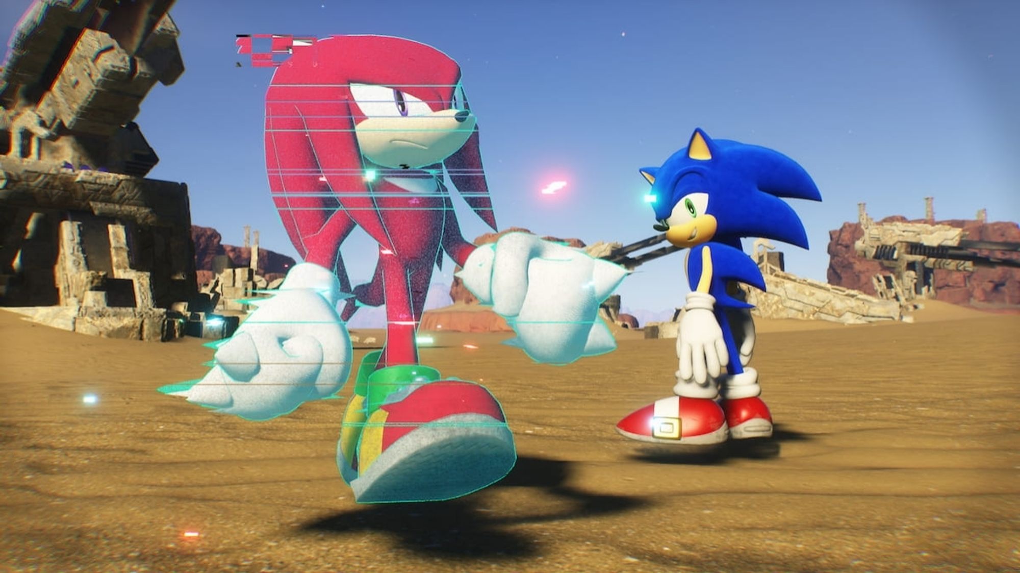 Sonic e Knuckles na Ares Island. Gays.