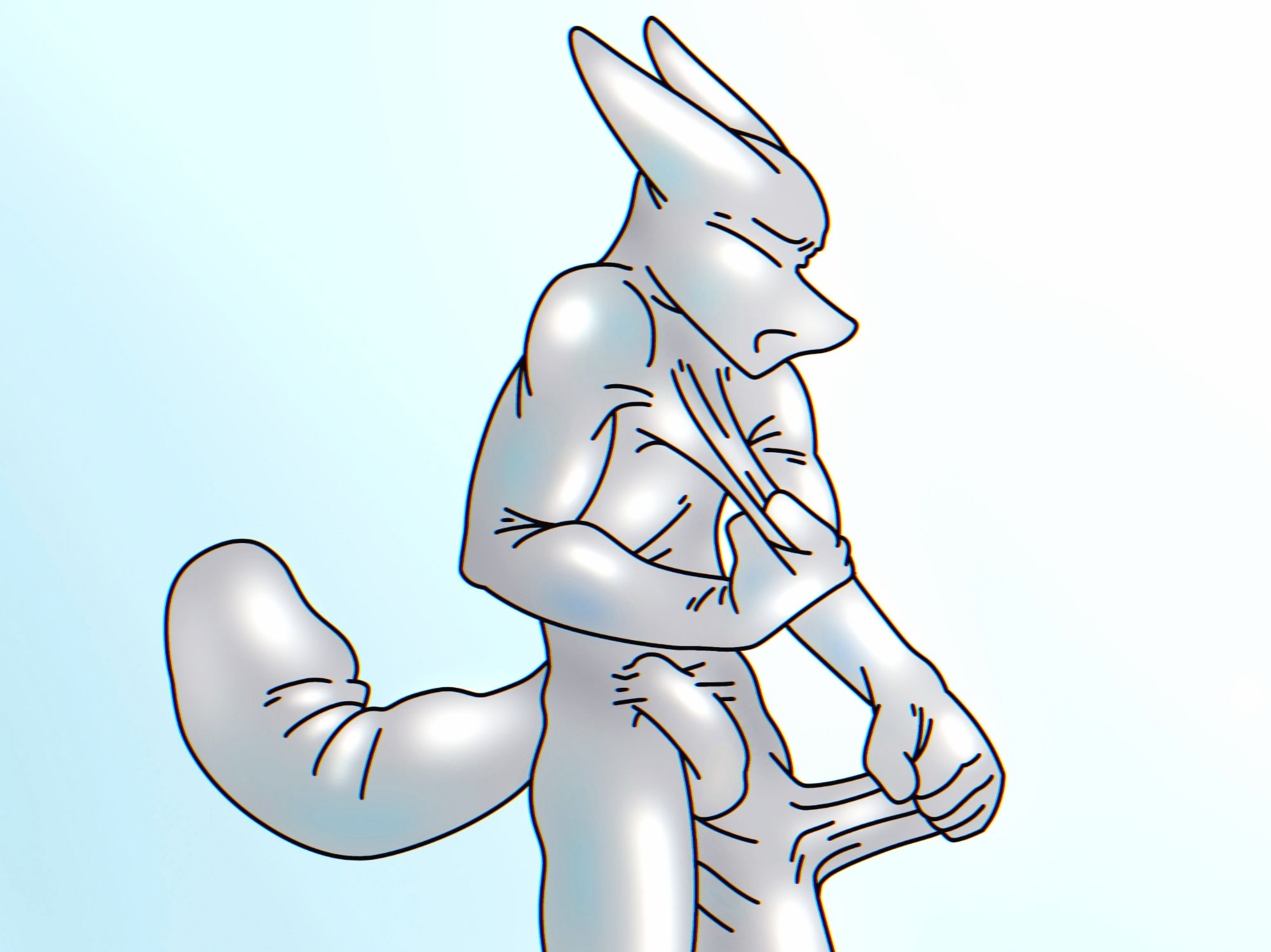 October 2019. Malphs completely trapped inside a gray latex suit, struggling to remove it, but enjoying it at the same time with his erect dick bulging against the tight suit.