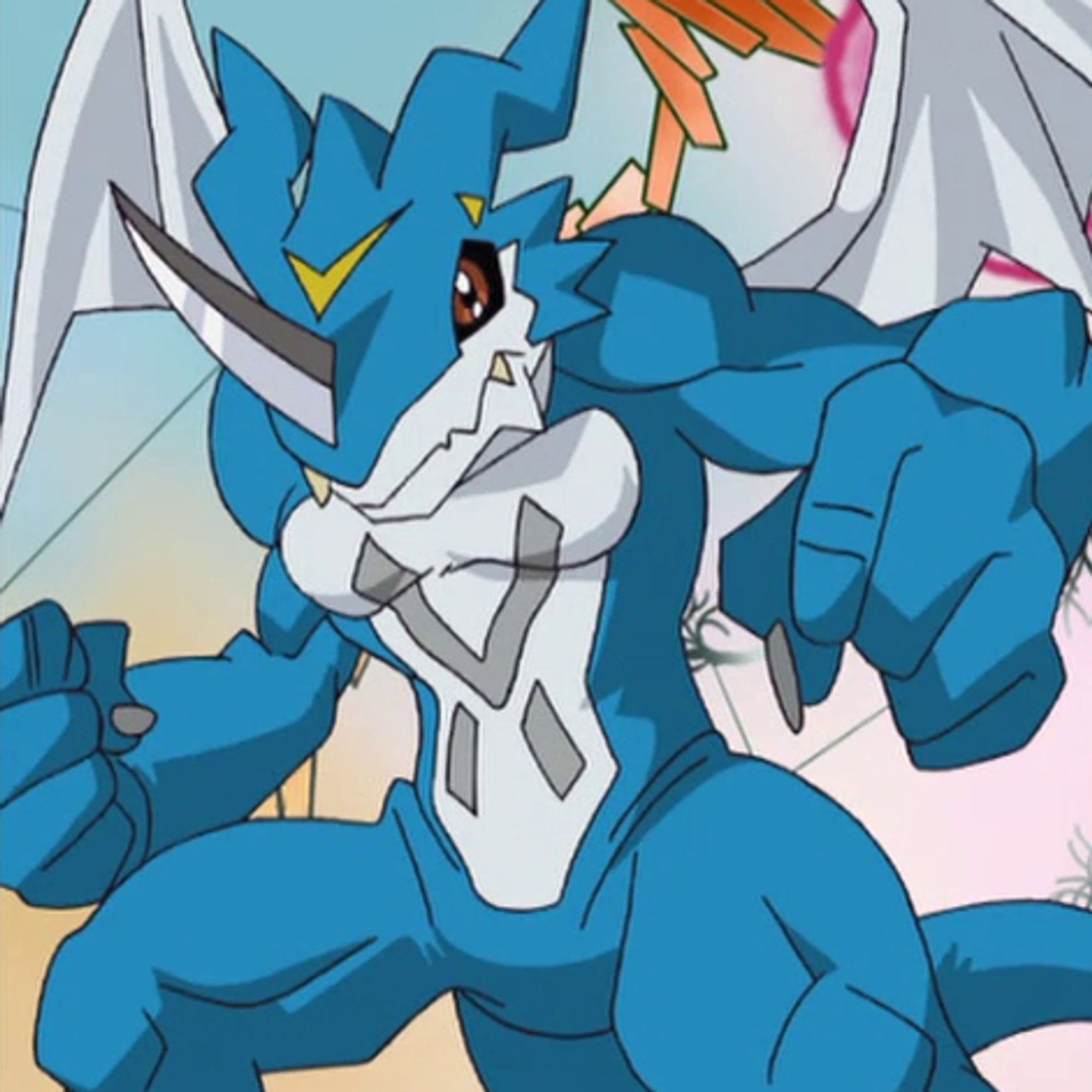 Screenshot from Digimon Adventure 02 showing ExVeemon