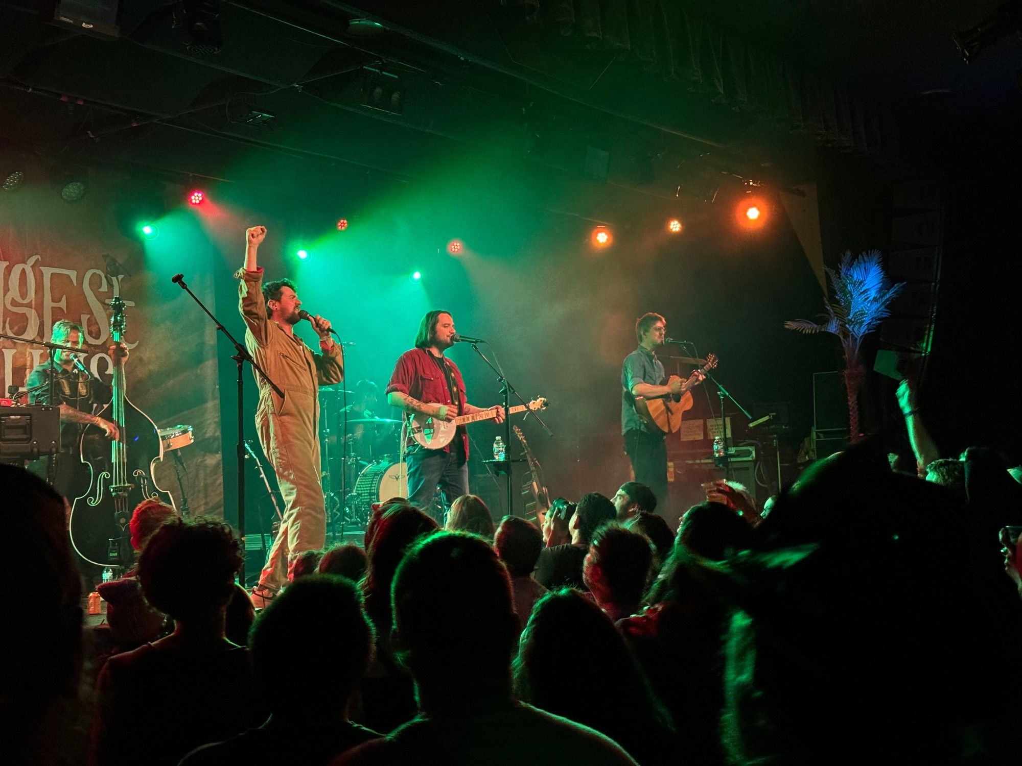 A photo of The Longest Johns performing on stage at The Crocodile in Seattle.