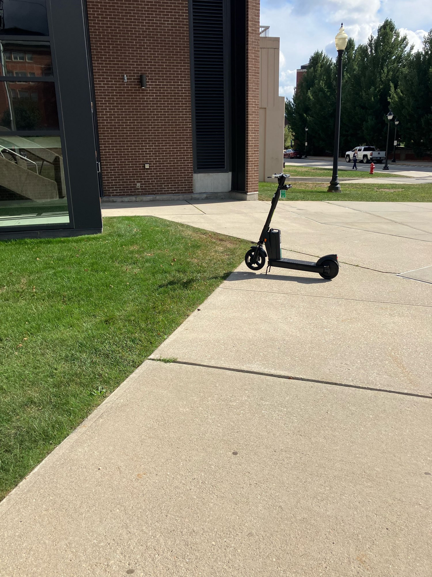 Scooter in the middle of a walkway