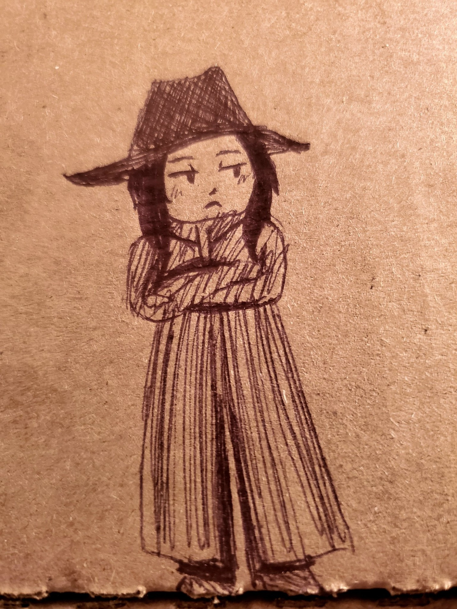 A doodle of Jim OFMD giving mad side eye