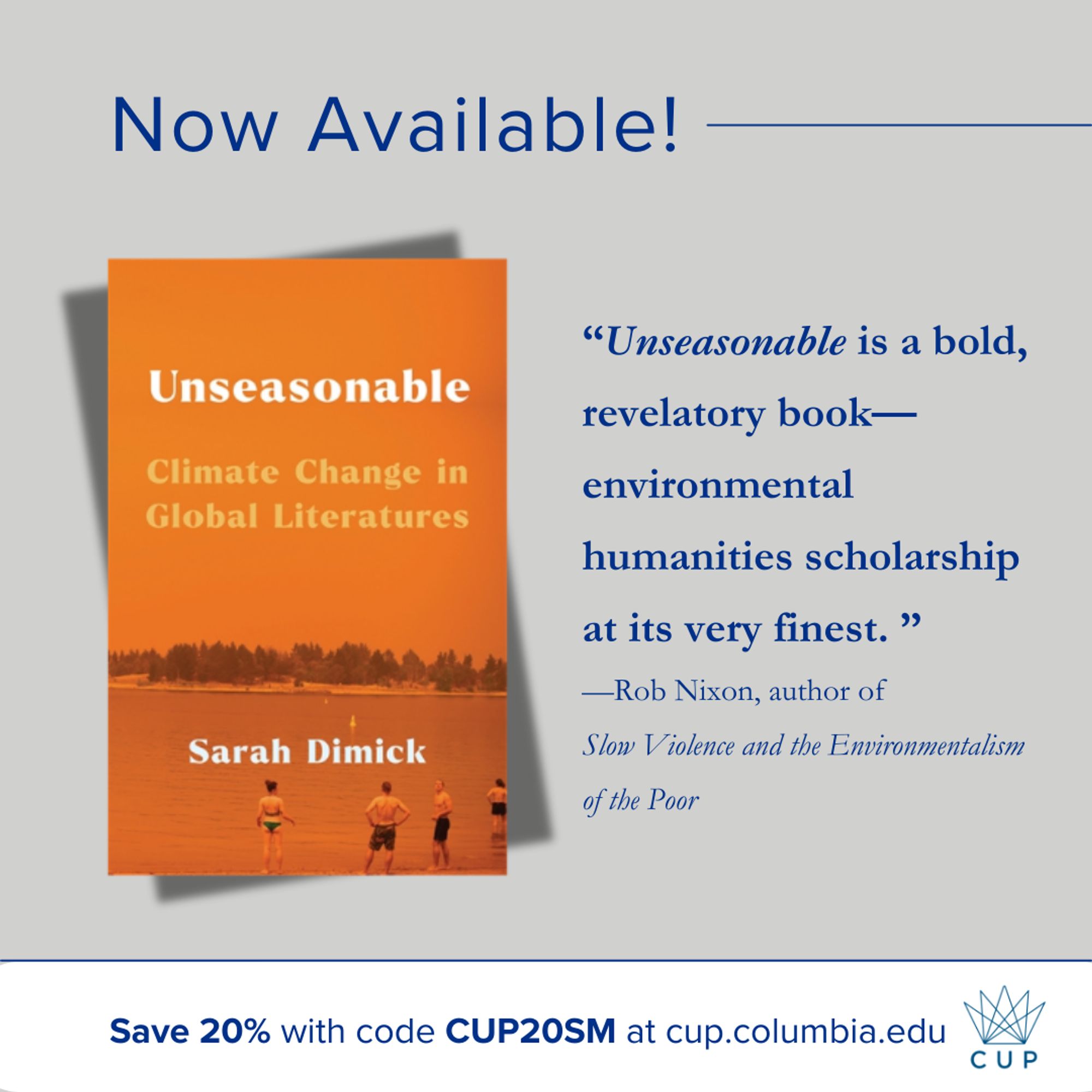 Cover of Unseasonable Climate Change in Global Literatures. Unseasonable is a bold, revelatory book—environmental humanities scholarship at its very finest- Rob Nixon, author of Slow Violence and the Environmentalism of the Poor