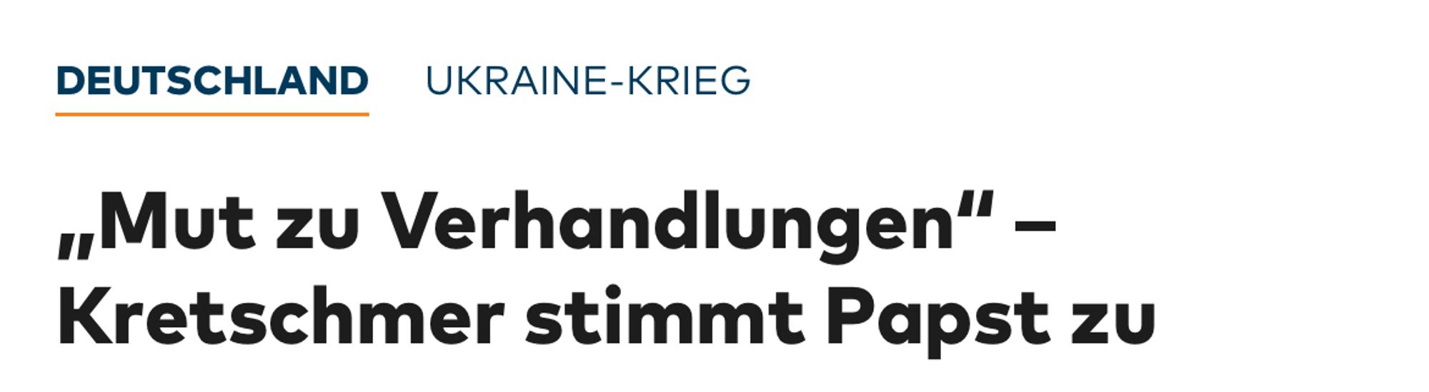 DEUTSCHLAND
UKRAINE-KRIEG
„Mut zu Verhandlungen" - Kretschmer stimmt Papst zu