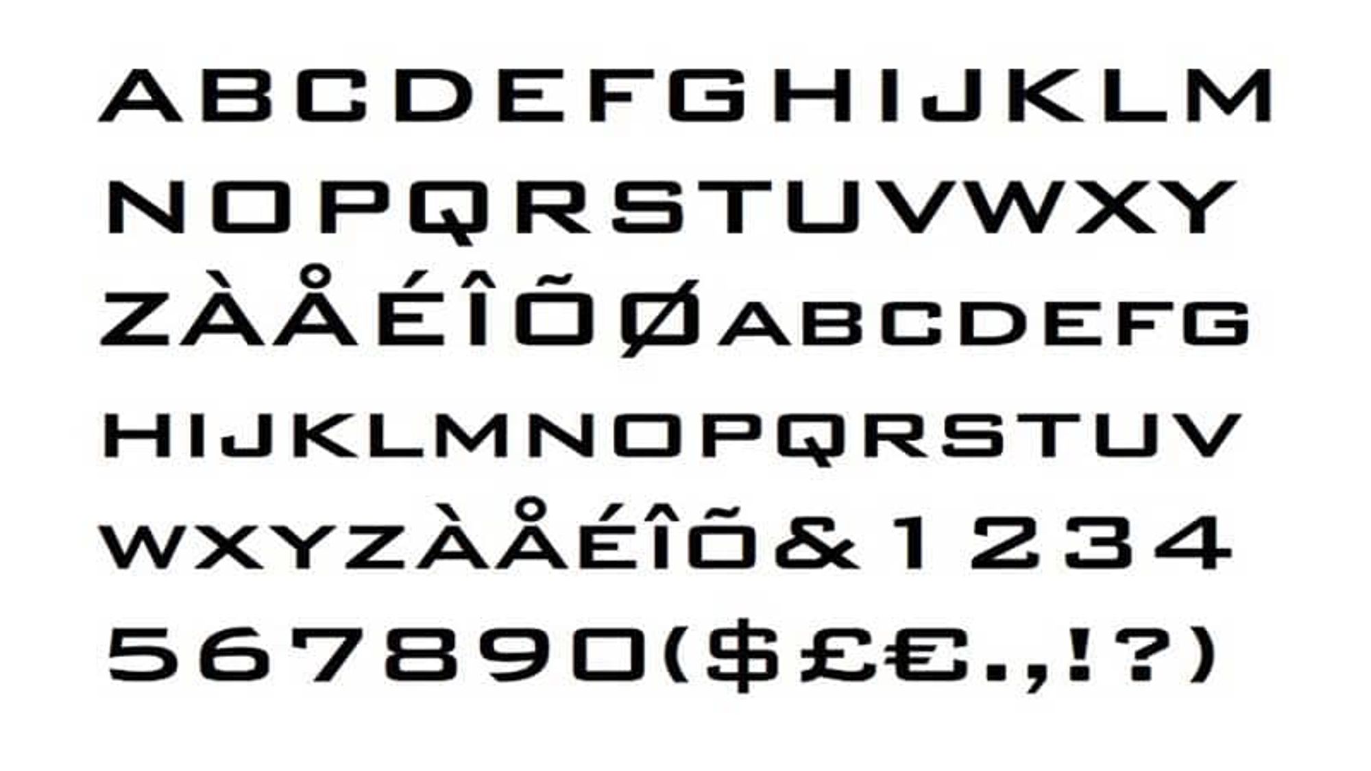 The Bank Gothic typeface