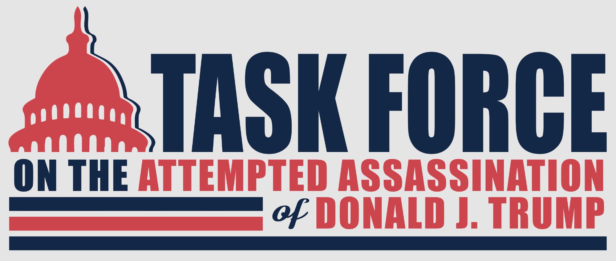 Logo in dark blue and red with silhouette of the Capitol dome and the text "Task Force on the Attempted Assassination of Donald J. Trump"