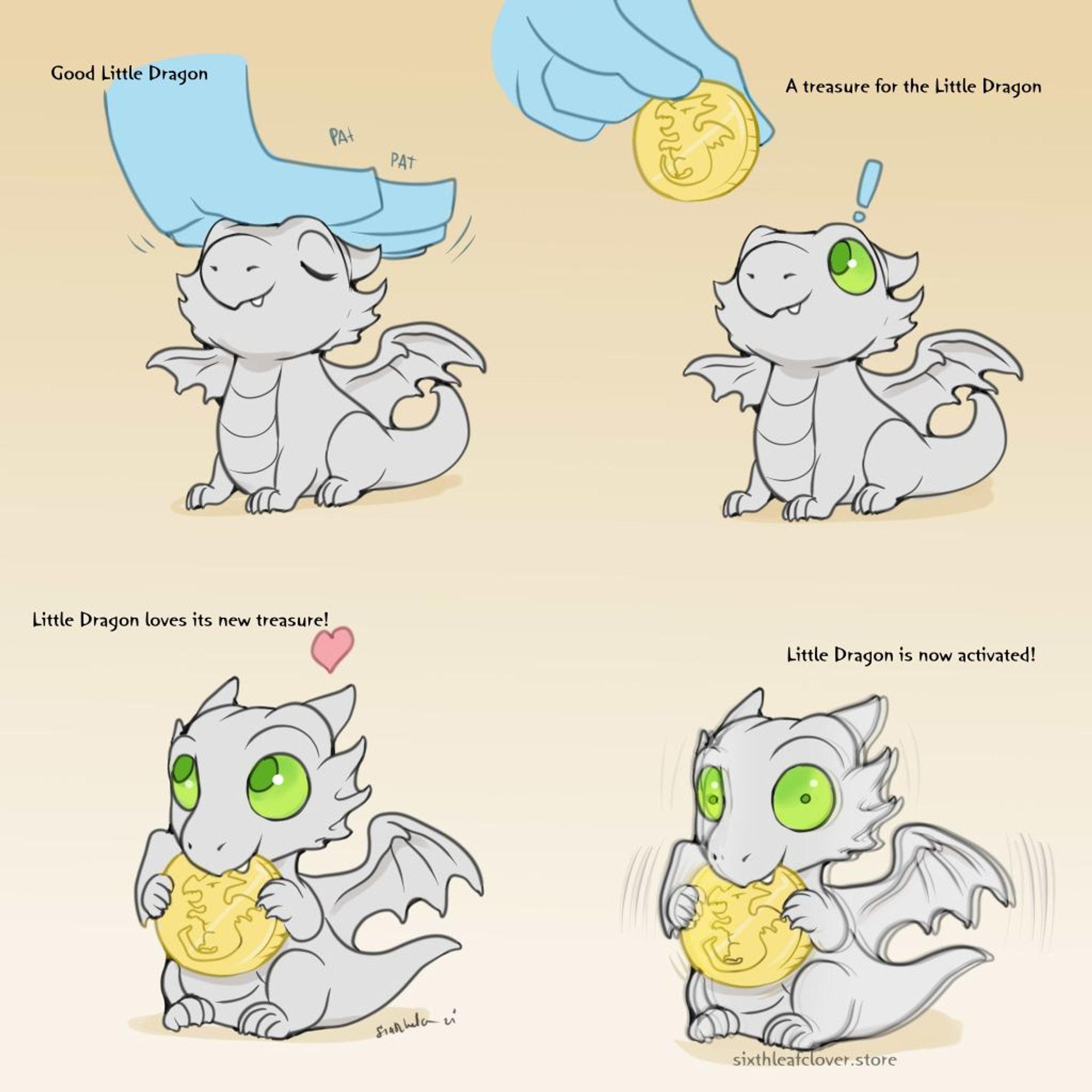 Dragon activates by chewing on coin.