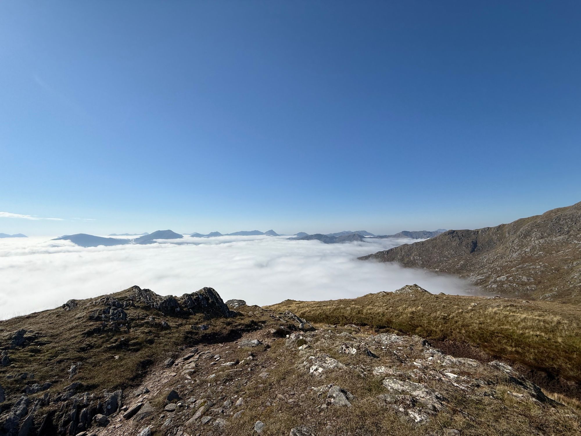 Looking across to the Knoydart hills over a sea of cloud