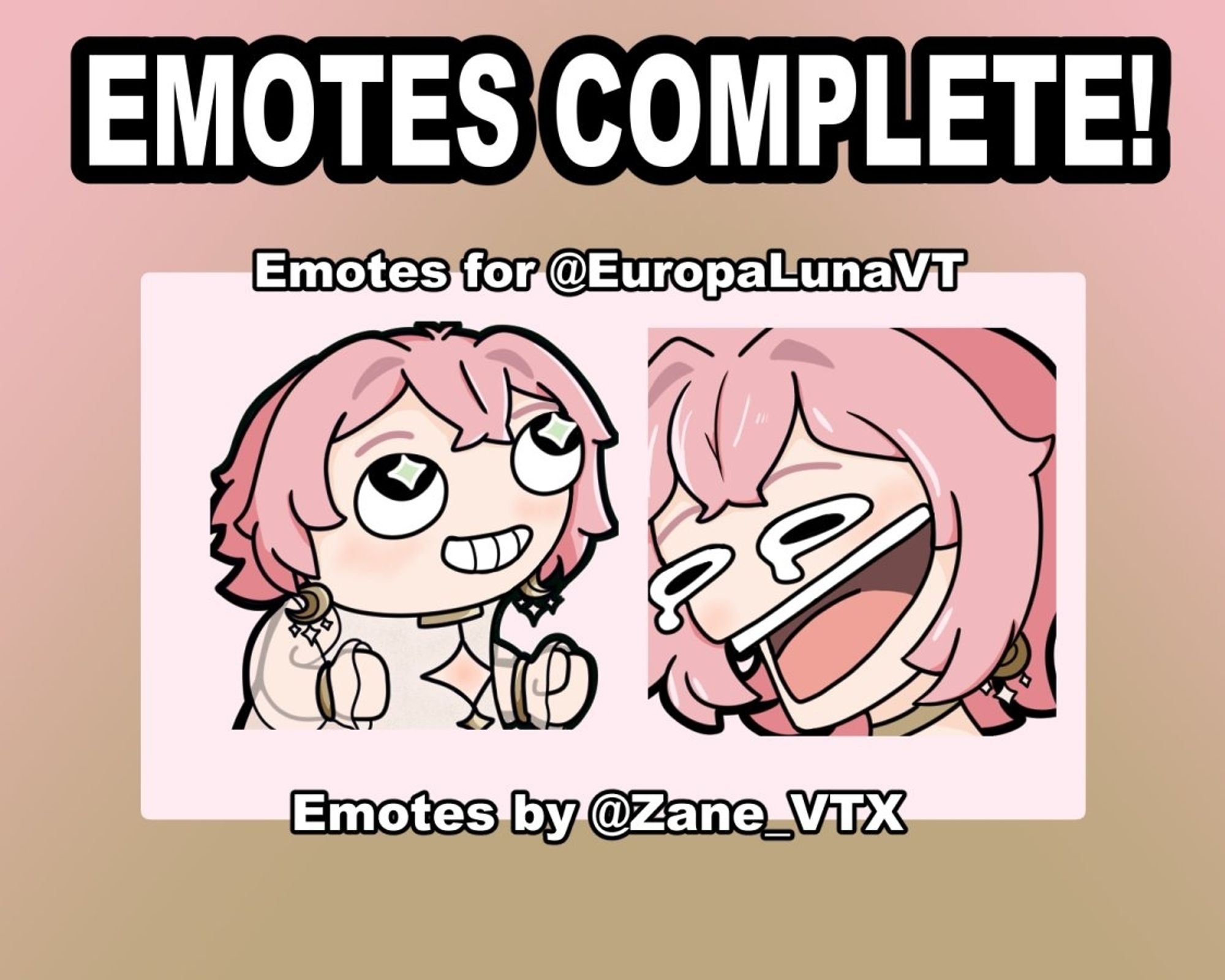 Excited and wheeze emotes made for vtuber EuropaLuna