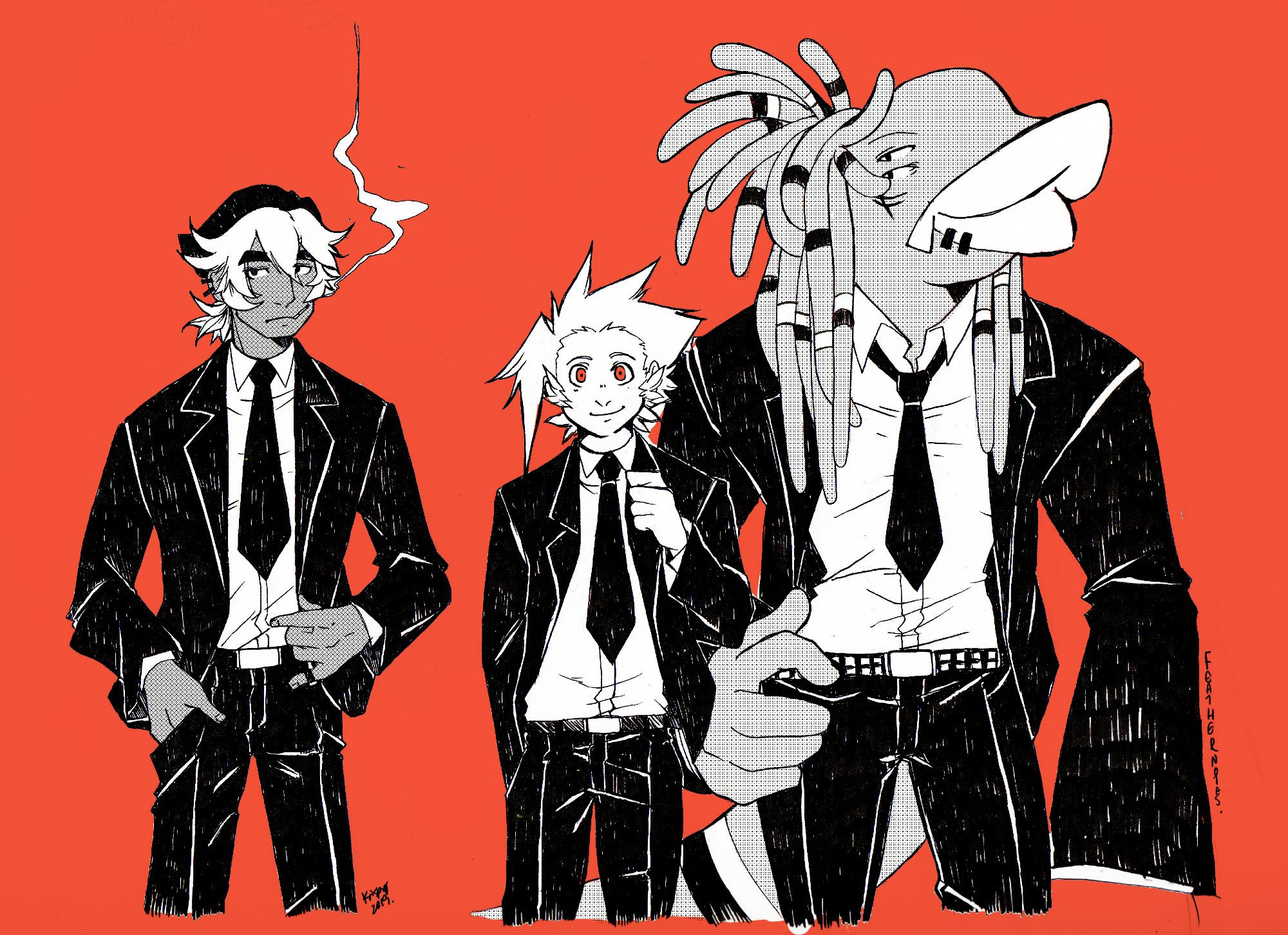 Trigger, Vahn, and Boggs in suits!