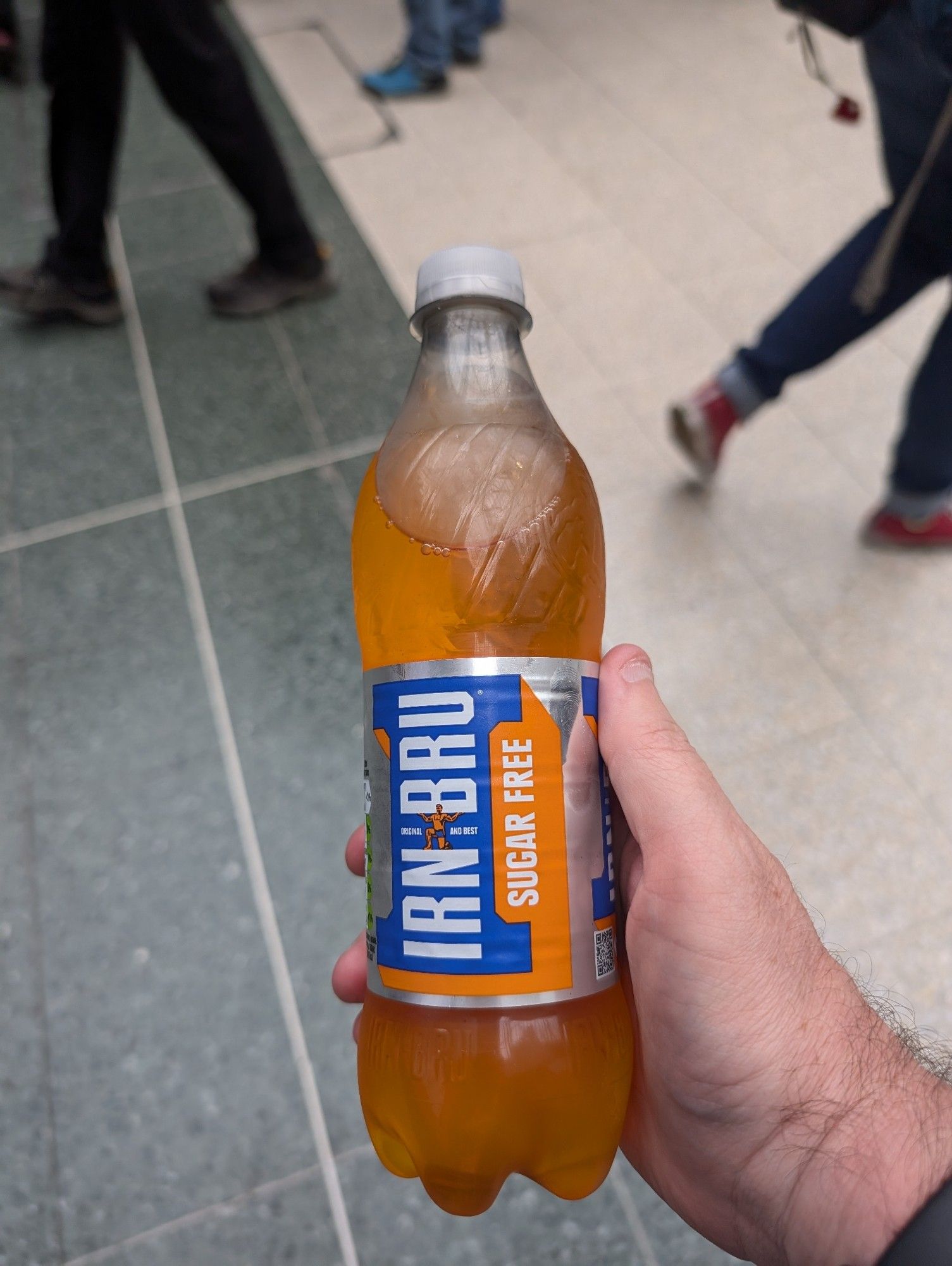 A bottle of Iron Bru sugar free