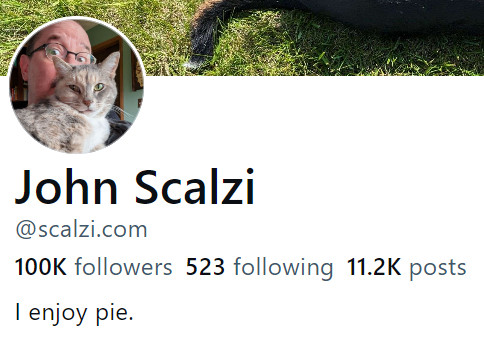 Screenshot of my profile, showing the "100k" followers bug. I am also following 523 people, and have 11.2k posts.