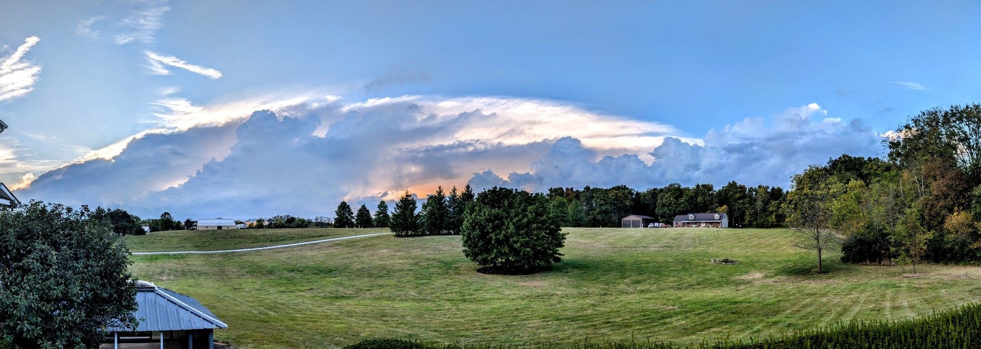 A panorama photo of the clouds to the west and north. They are impressive.