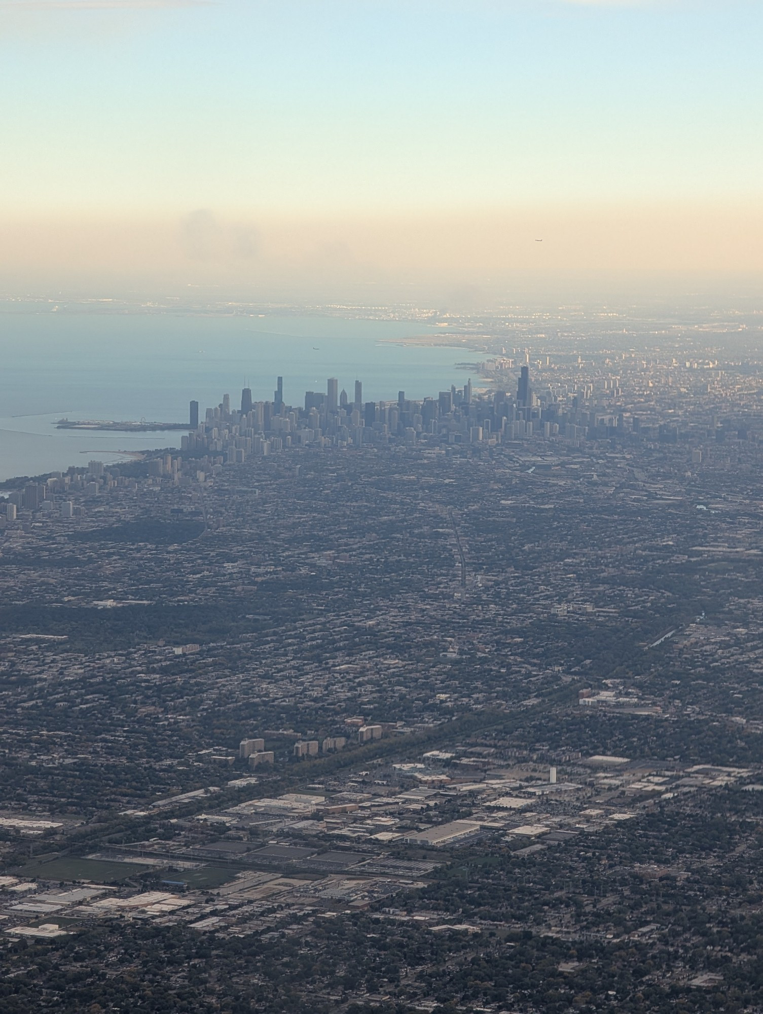 View of Chicago from my plane as we fly in