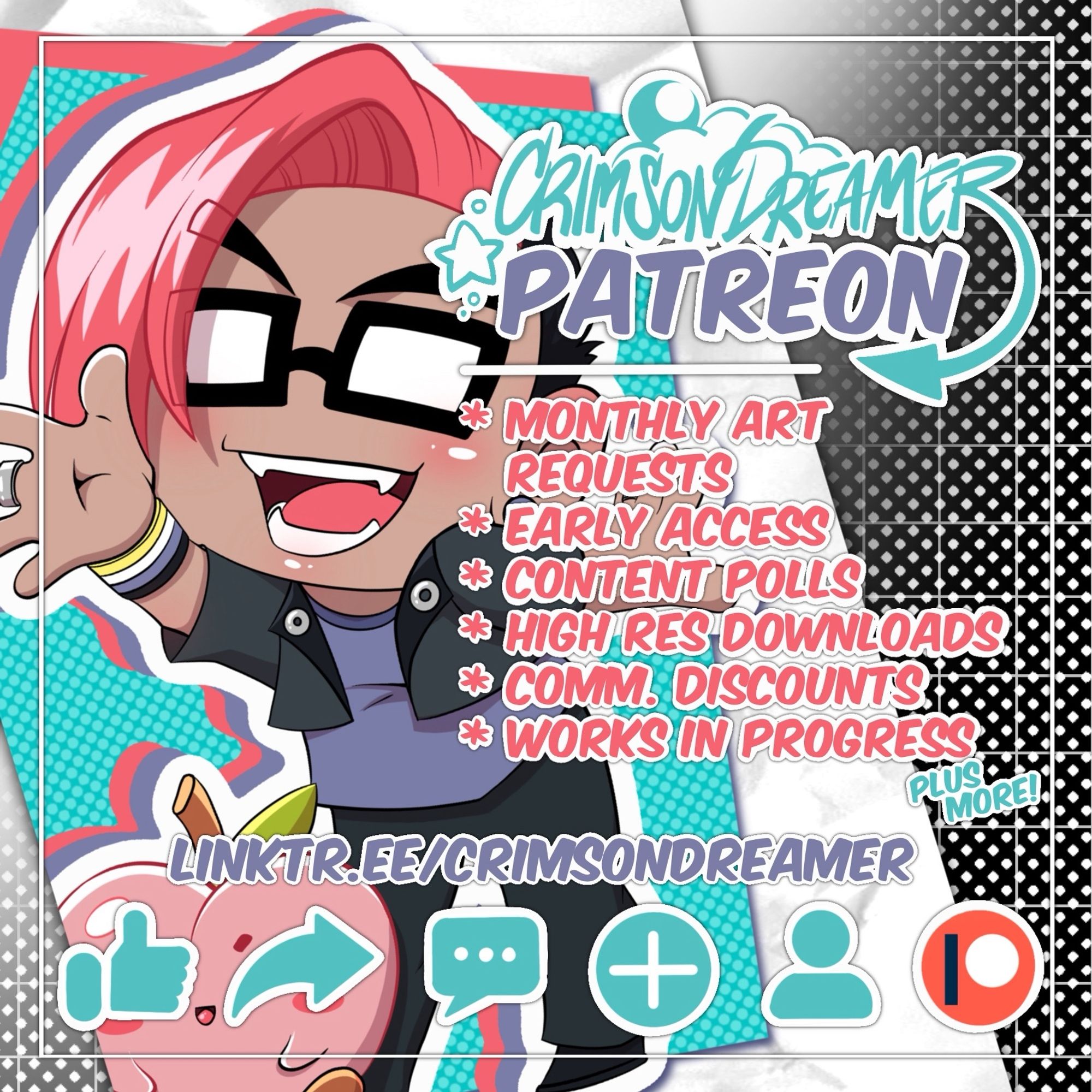 Info card for CrimsonDreamer's Patreon