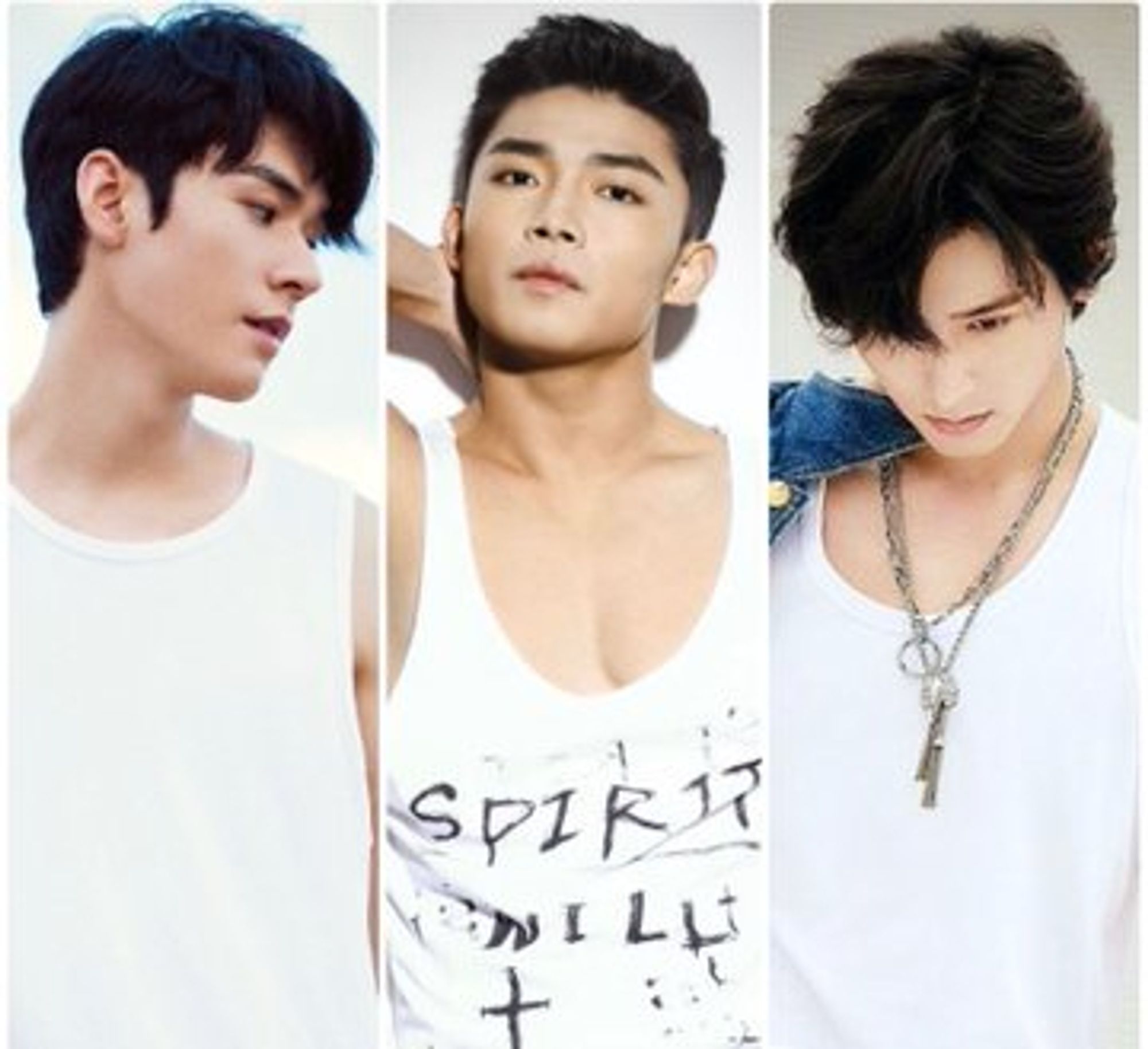 HanWenZhou actors in white tank tops