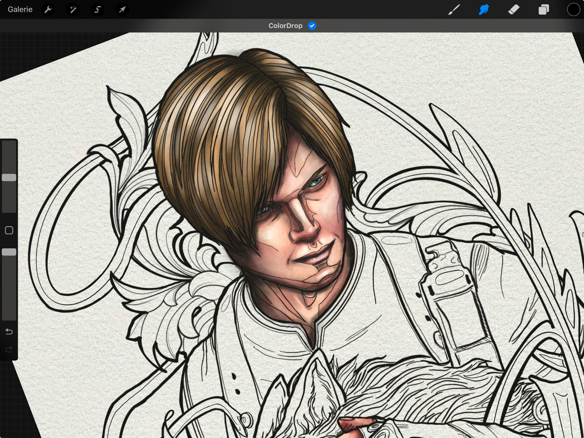 Wip of Leon S Kennedy in neotraditional art.
