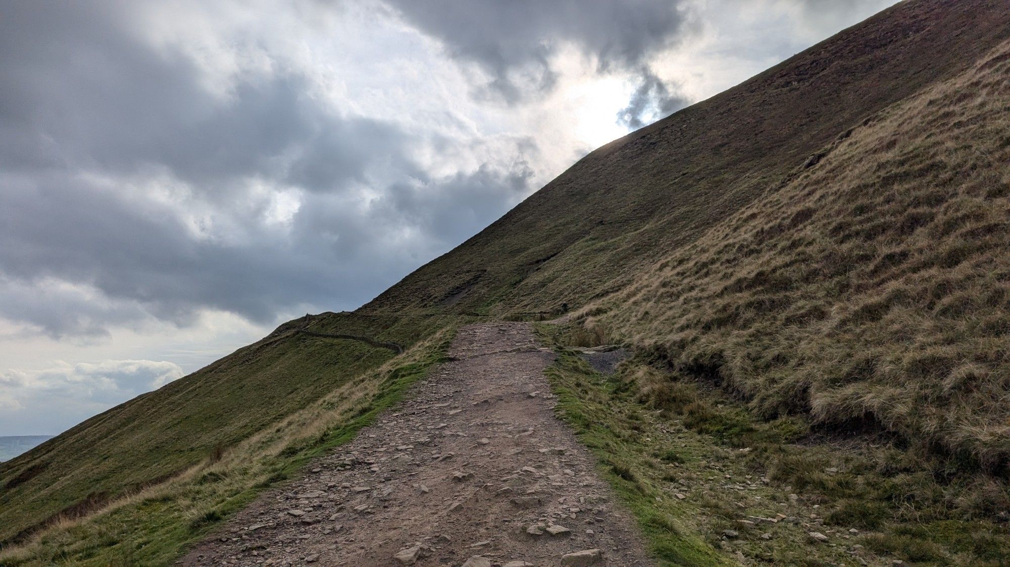 View of the rocky road ascent