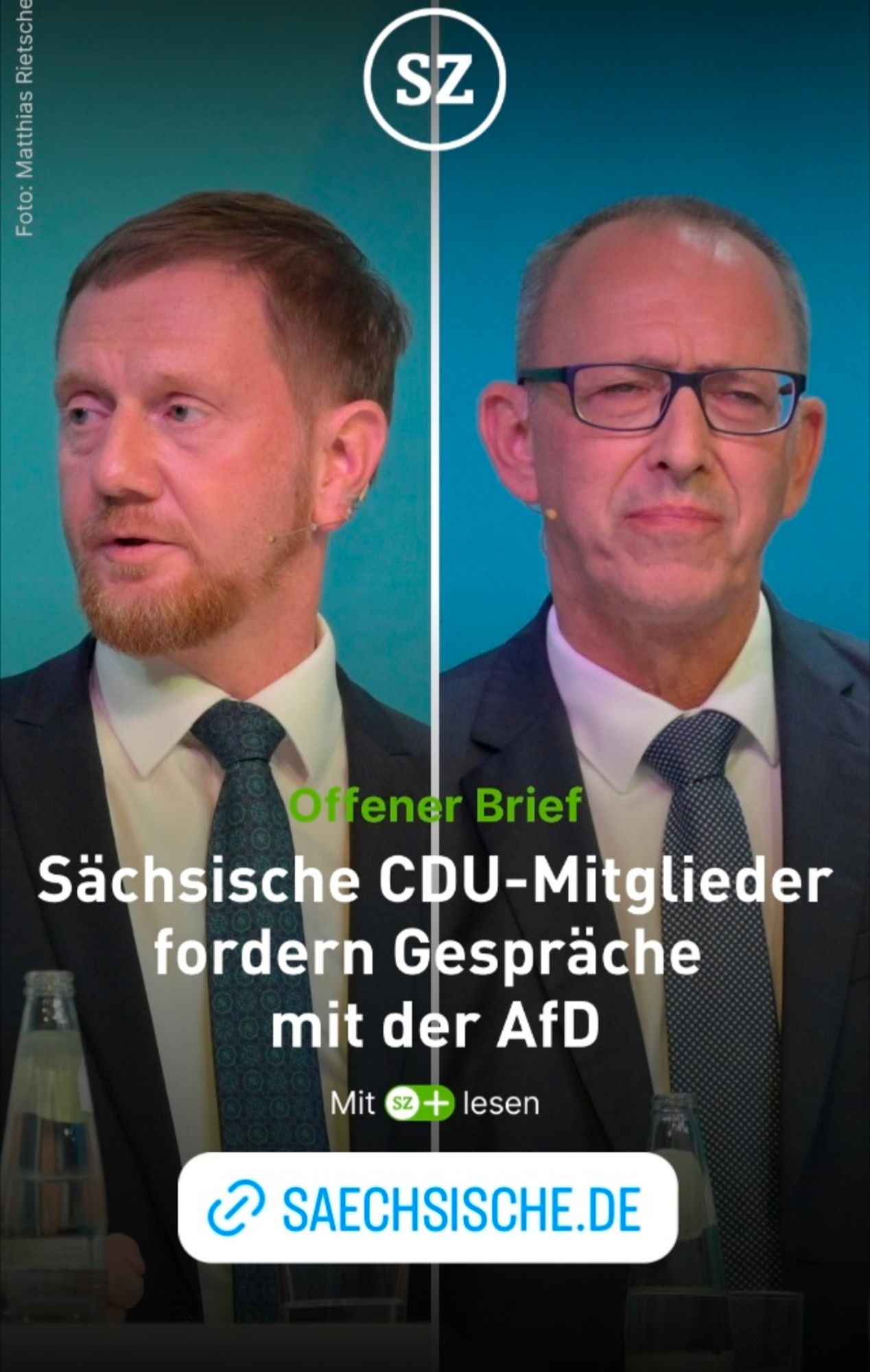 Nebeneinander auf dem Bild, Michael Kretschmar (CDU) und Jörg Urban (AfD)