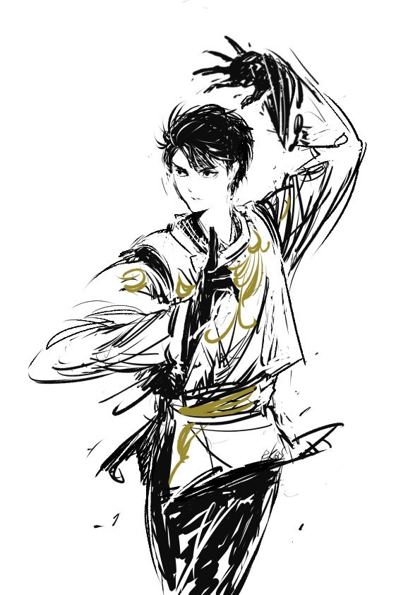 Drawing of Yuzuru Hanyu's performance of Seimei