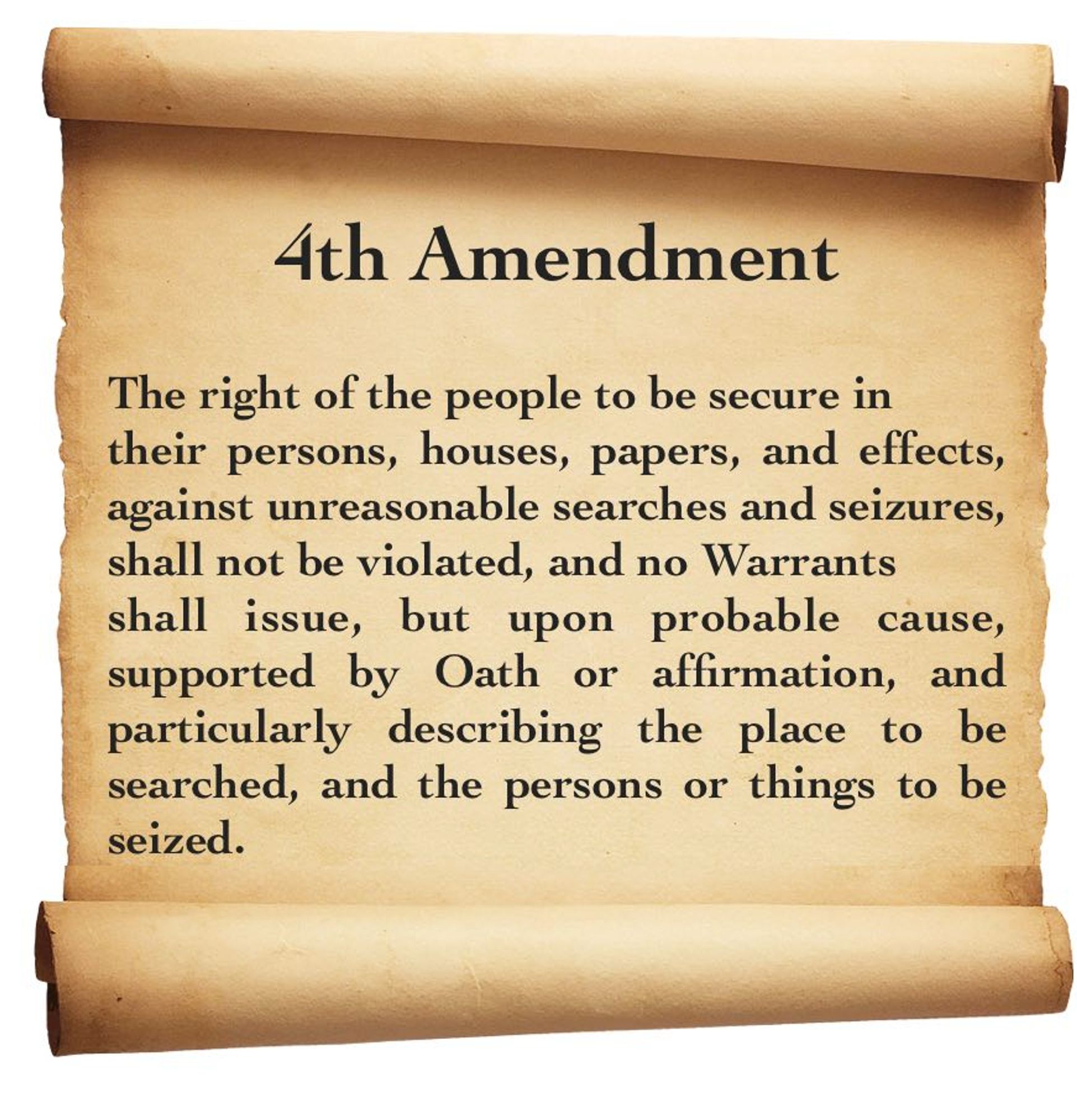 The right of the people to be secure in their persons, houses, papers, and effects, against unreasonable searches and seizures, shall not be violated, and no Warrants shall issue, but upon probable cause, supported by Oath or affirmation, and particularly describing the place to be searched, and the persons or things to be seized.