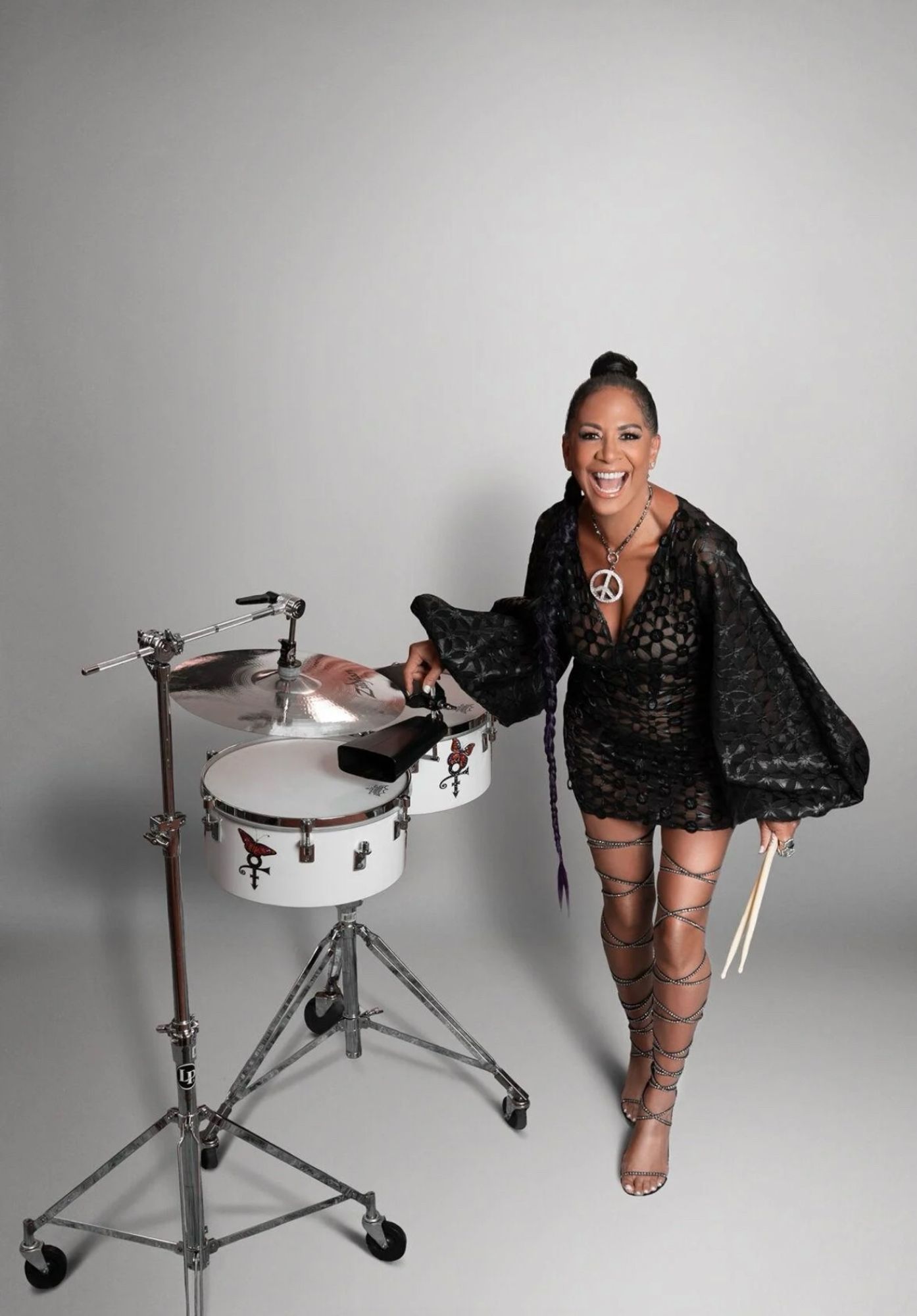 Photo of Ms Sheila E and her drum set