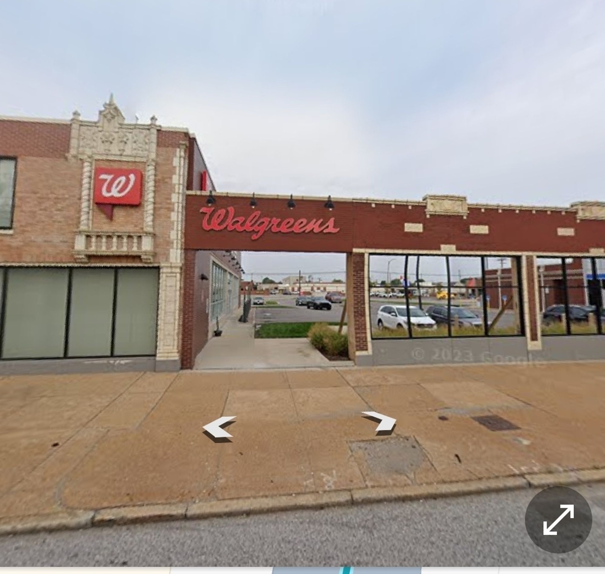 A picture of a Walgreens that is just a wall