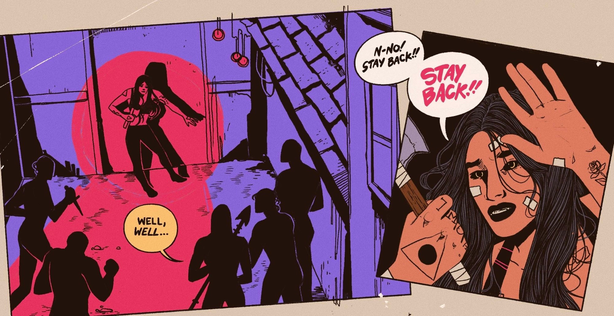 A selection of panels from page 17 of Blade Maidens: Closed Fist, Open Hand