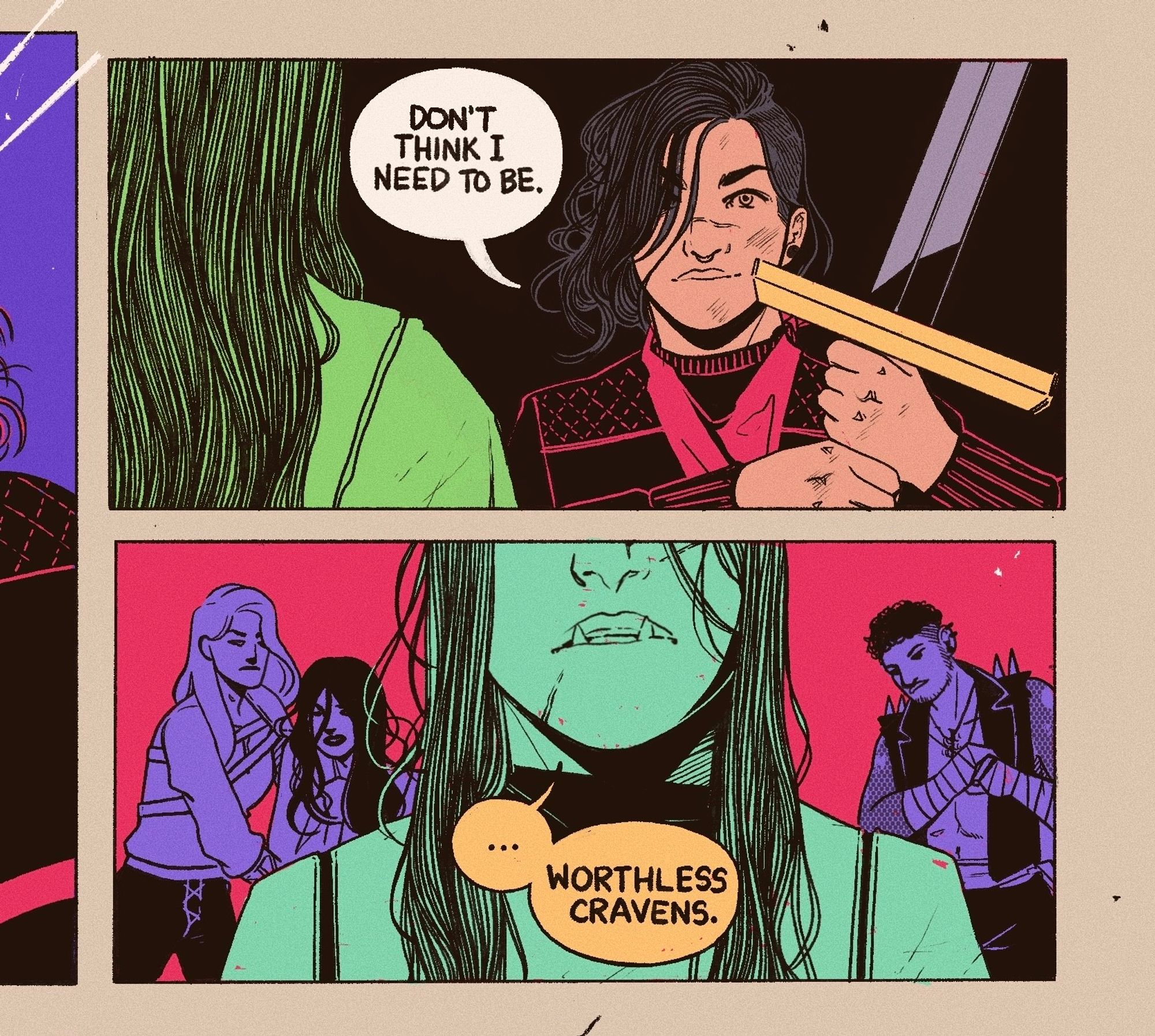 A selection of panels from page 20 of Blade Maidens: Closed Fist, Open Hand