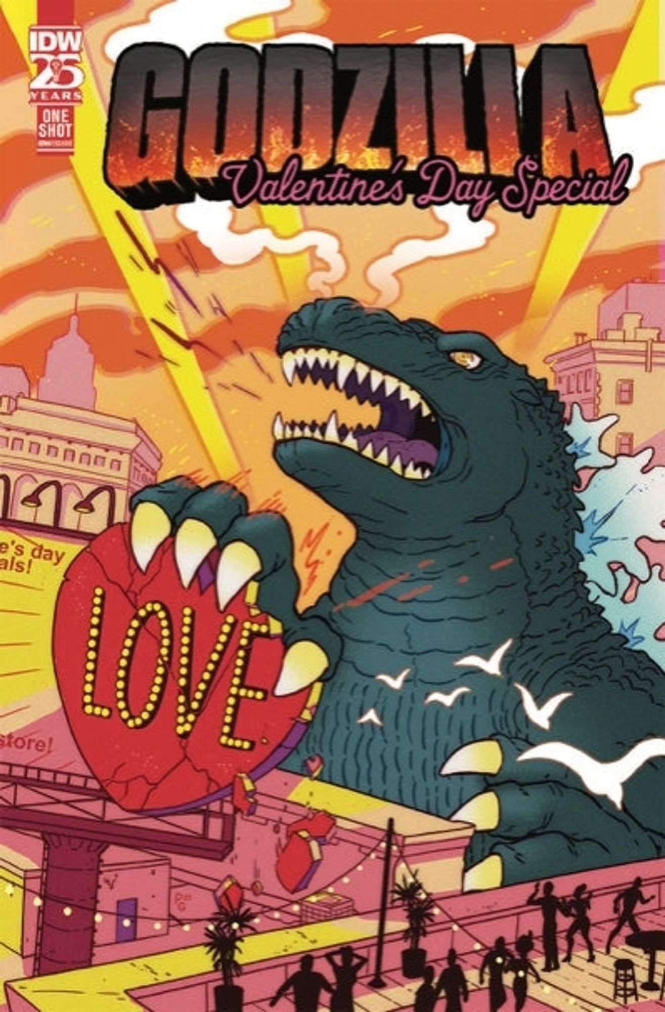 The cover to GODZILLA: VALENTINE'S DAY SPECIAL by Paulina Ganucheau