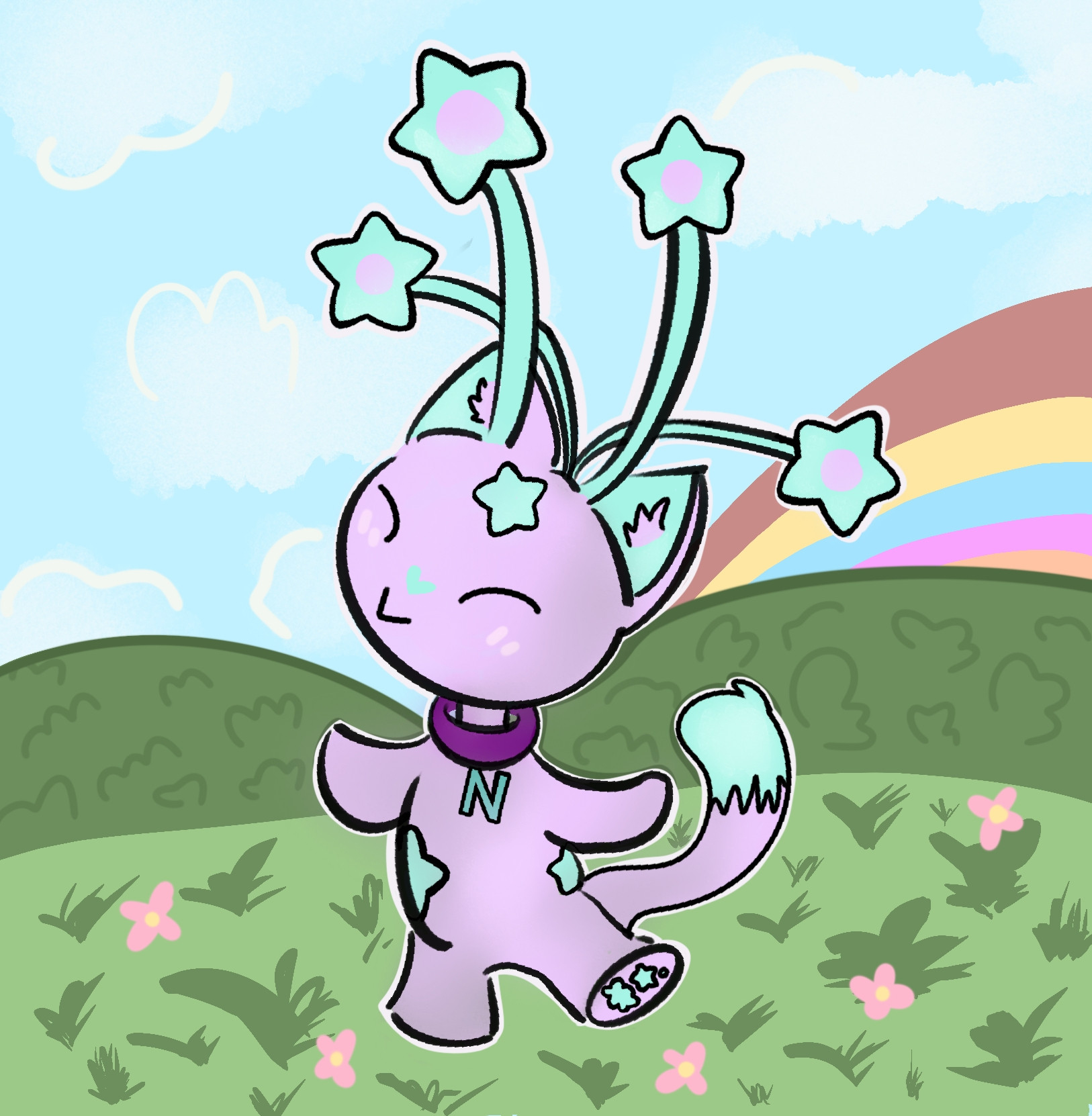 Art of Nova Skystar in the style of a Neopets Aisha