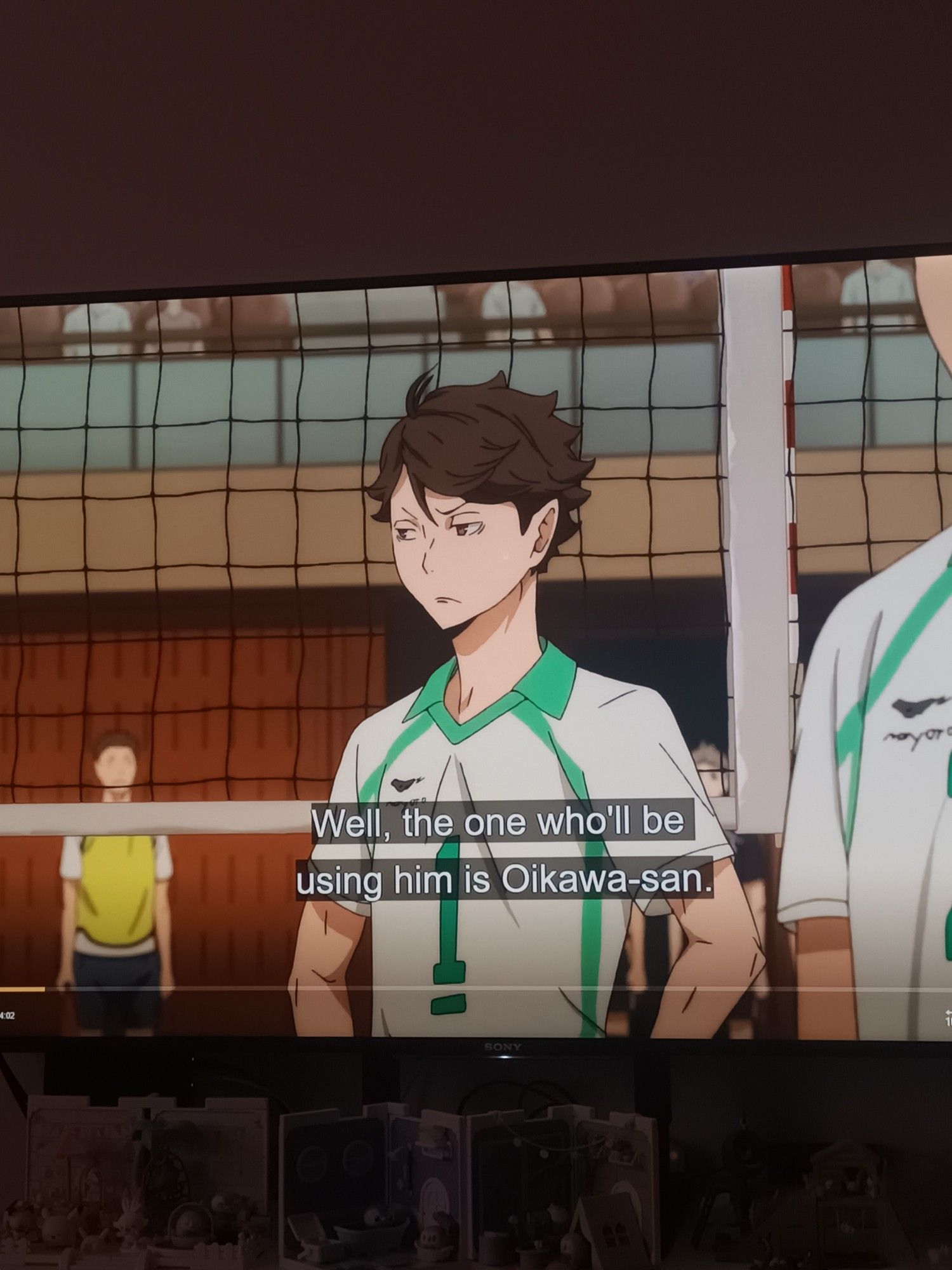 Screenshot from Season 2 Episode 21 of Haikyuu with a character talking about Mad Dog and how the setter, Oikawa, will be using him to win the game.

Text reads "Well the one who'll be using him is Oikawa-san"